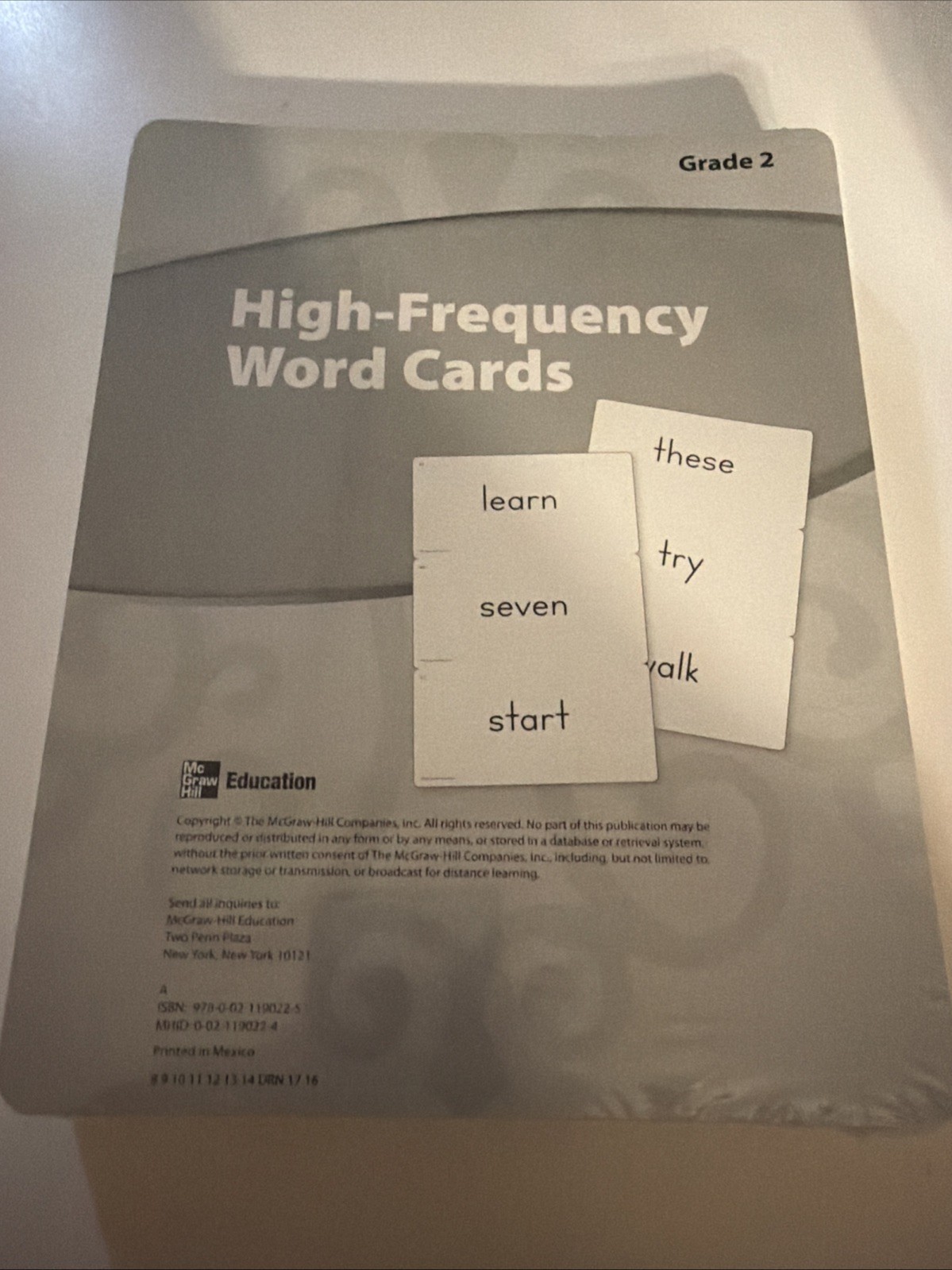 McGraw-Hill Education High-Frequency Word Cards Grade 2 (New Sealed)