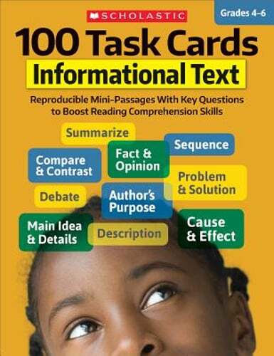 100 Task Cards: Informational Text: Reproducible Mini-Passages with Key: Used