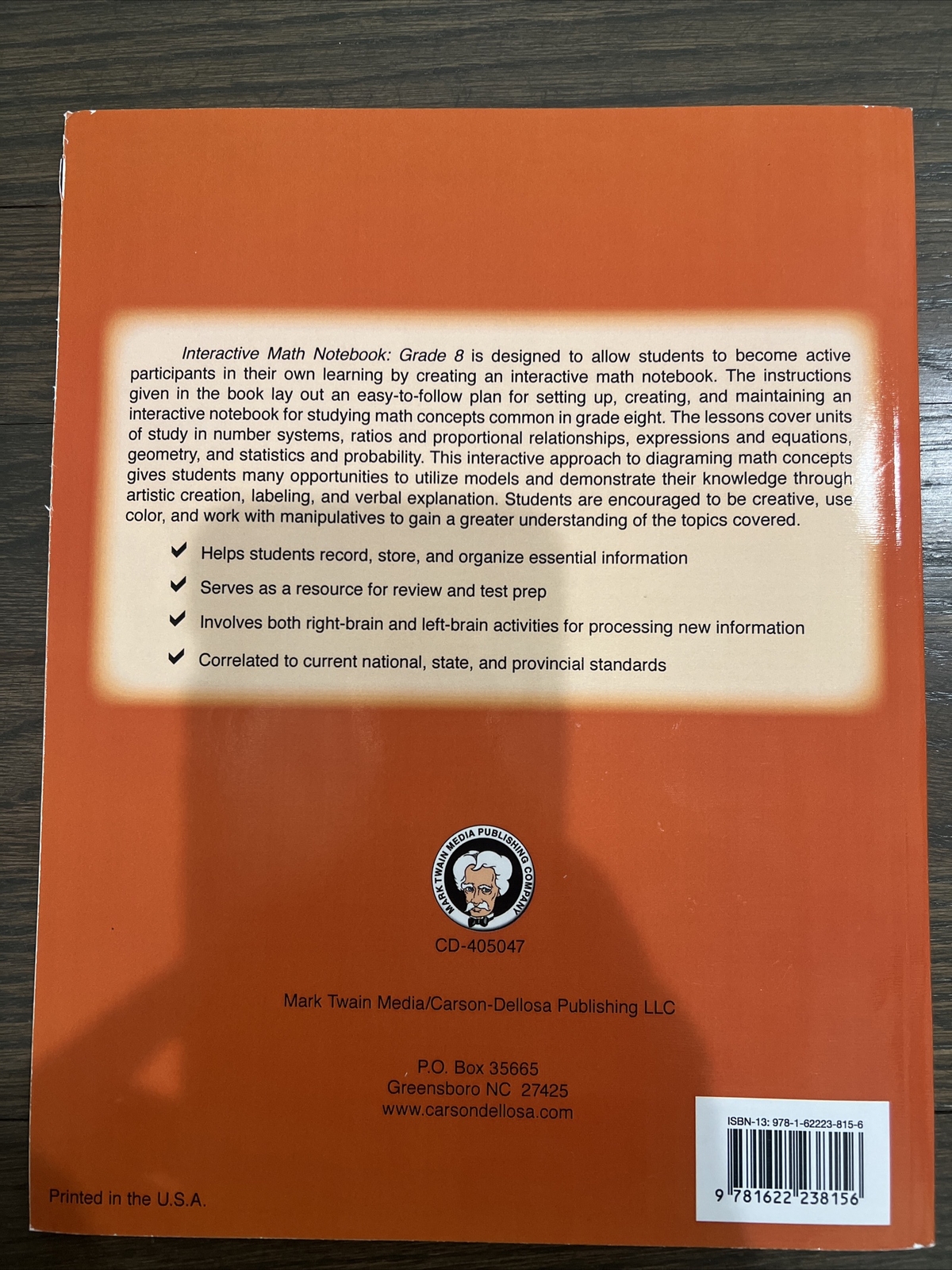 [NEW] Interactive Math Notebook Resource Book Grade 8 Mark Twain Media 2020