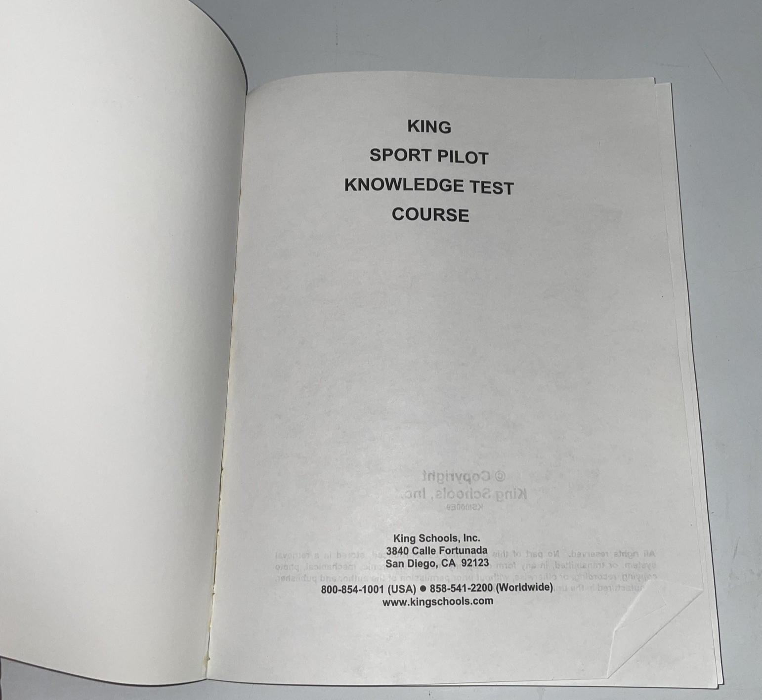 King Sport Pilot Knowledge Test Course King Schools Study Guide PB Aviation Blue