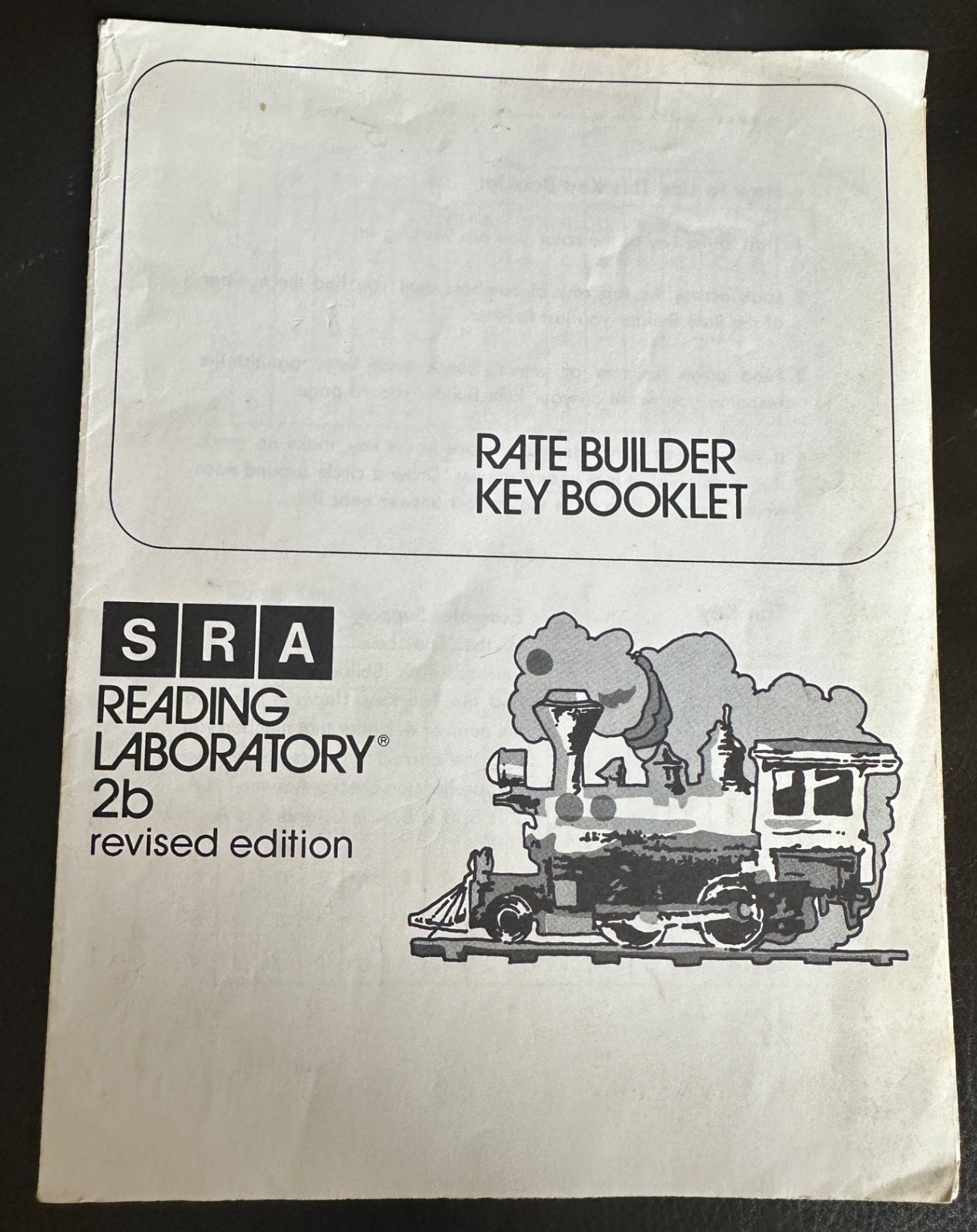 Vintage SRA Reading Laboratory 2B Rate Builder Key Booklet revised edition