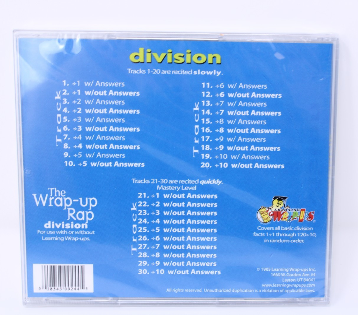 Wrap Up Rap Addition Subtraction Multiplication Division Skip Counting 5 Cd Set
