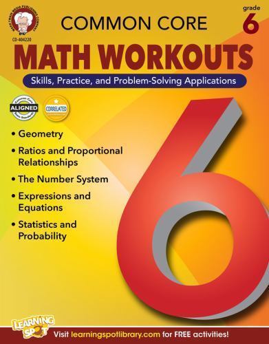 Mark Twain Common Core Math Workouts Resource Book, Grade 6, Ages 11 – 12, 64 P