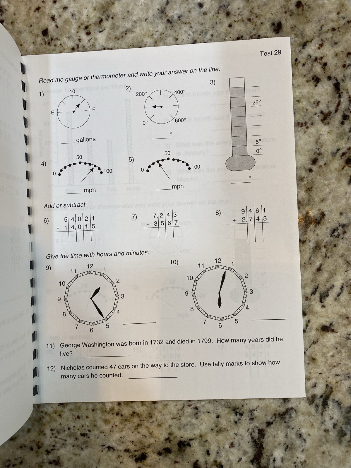 Math-U-See Alpha & Beta Test Booklet Single & Multiple Digit Addition & Subtrac