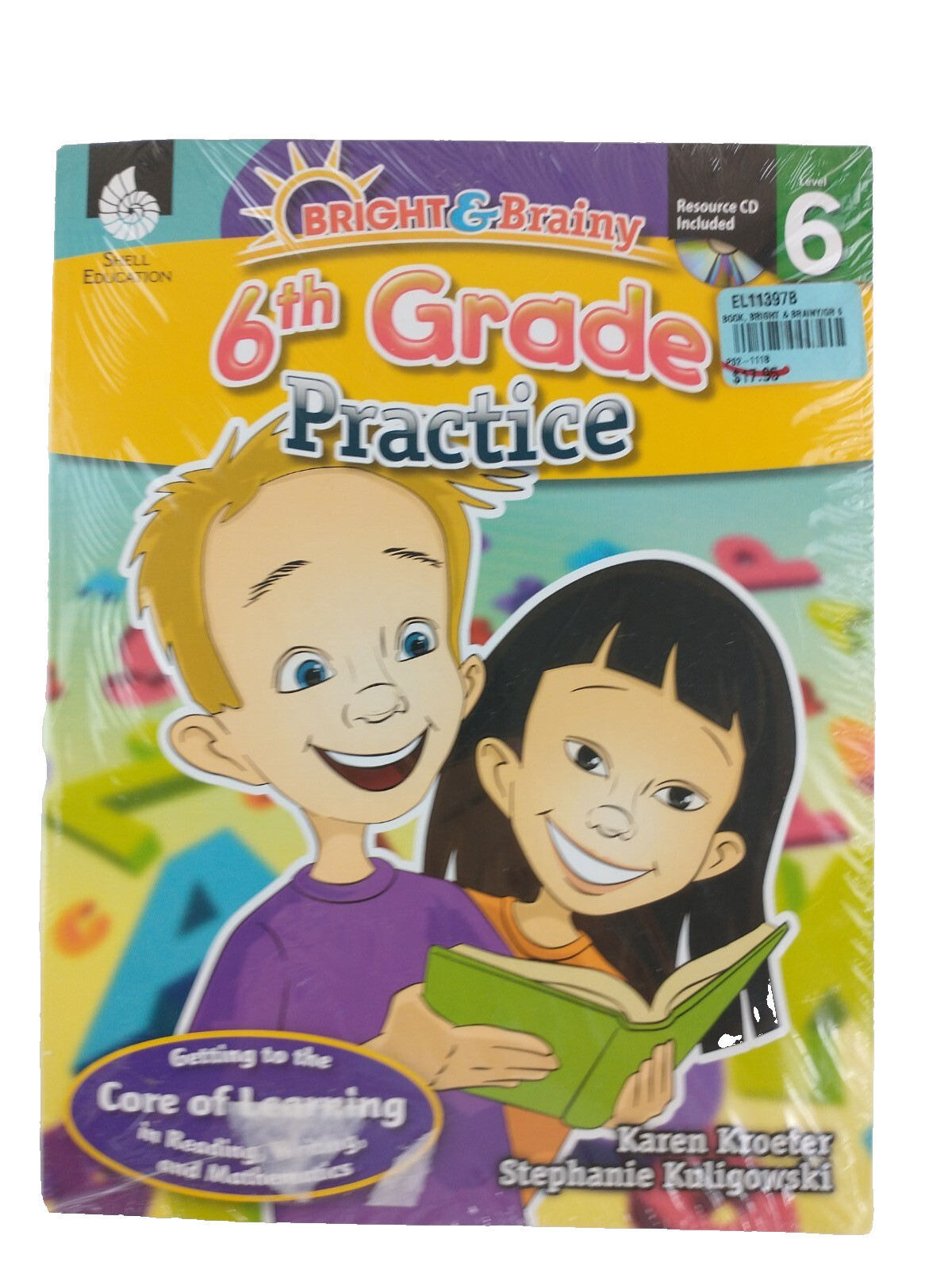 Shell Education Bright & Brainy 6th Grade Practice Book w/ CD-ROM Sealed 📚