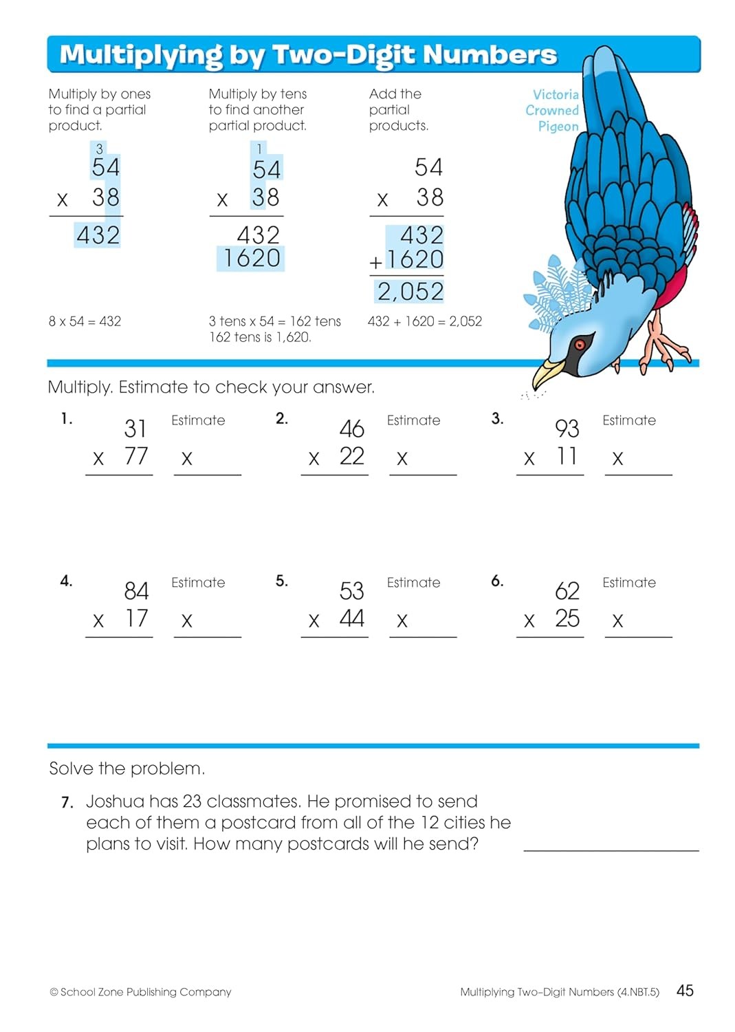 3rd 4th Grade Math Workbook Multiplication Practice Book for Kids Ages 8 to 10