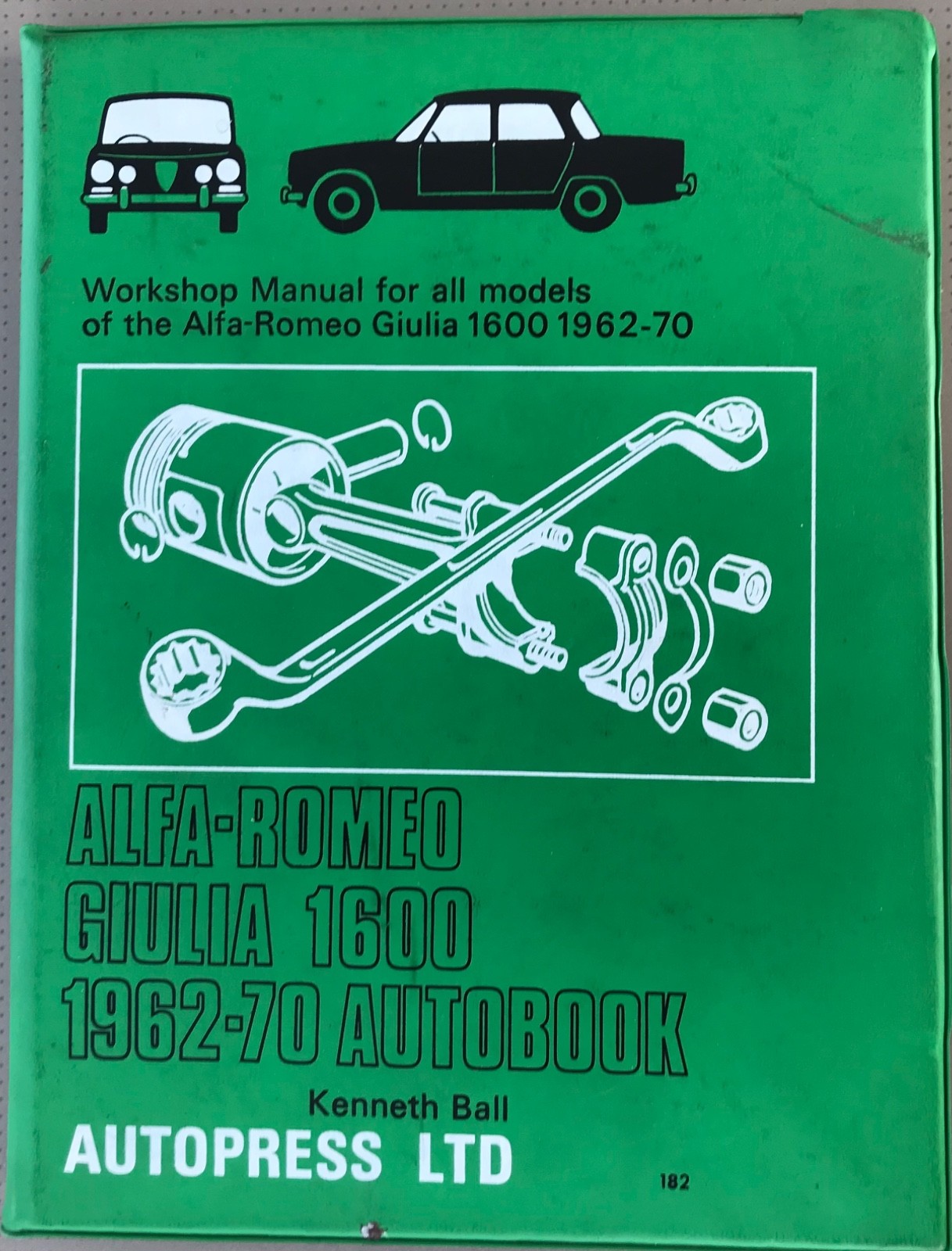 Alfa Romeo Giulia 1600 1962-70 Autobook Kenneth Ball Shop Manual -1st edition