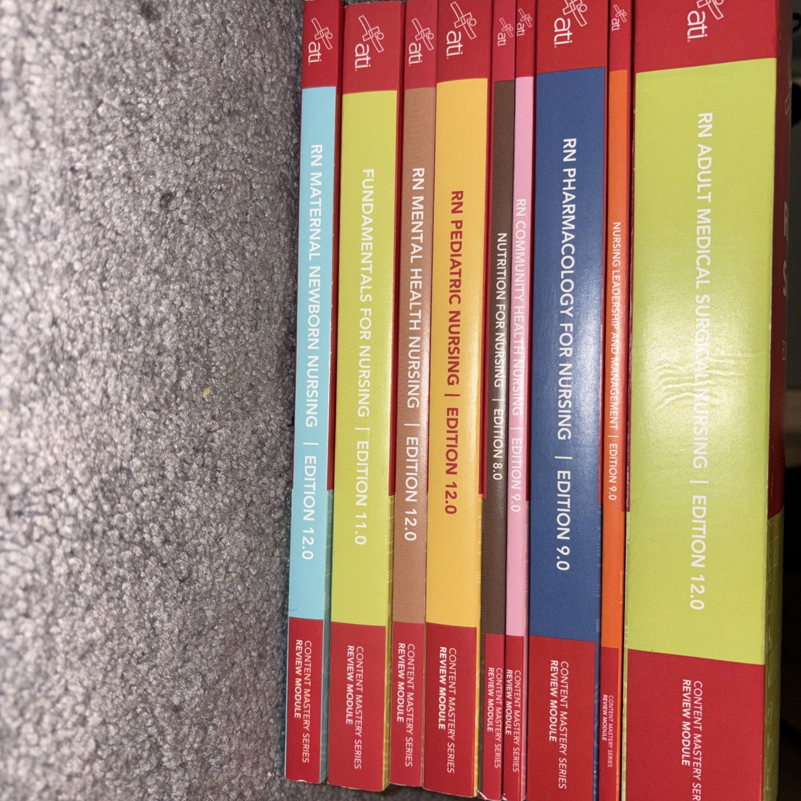 ATI Nursing RN Content Mastery Series, NEW Full Set, 9 Books Latest Editions
