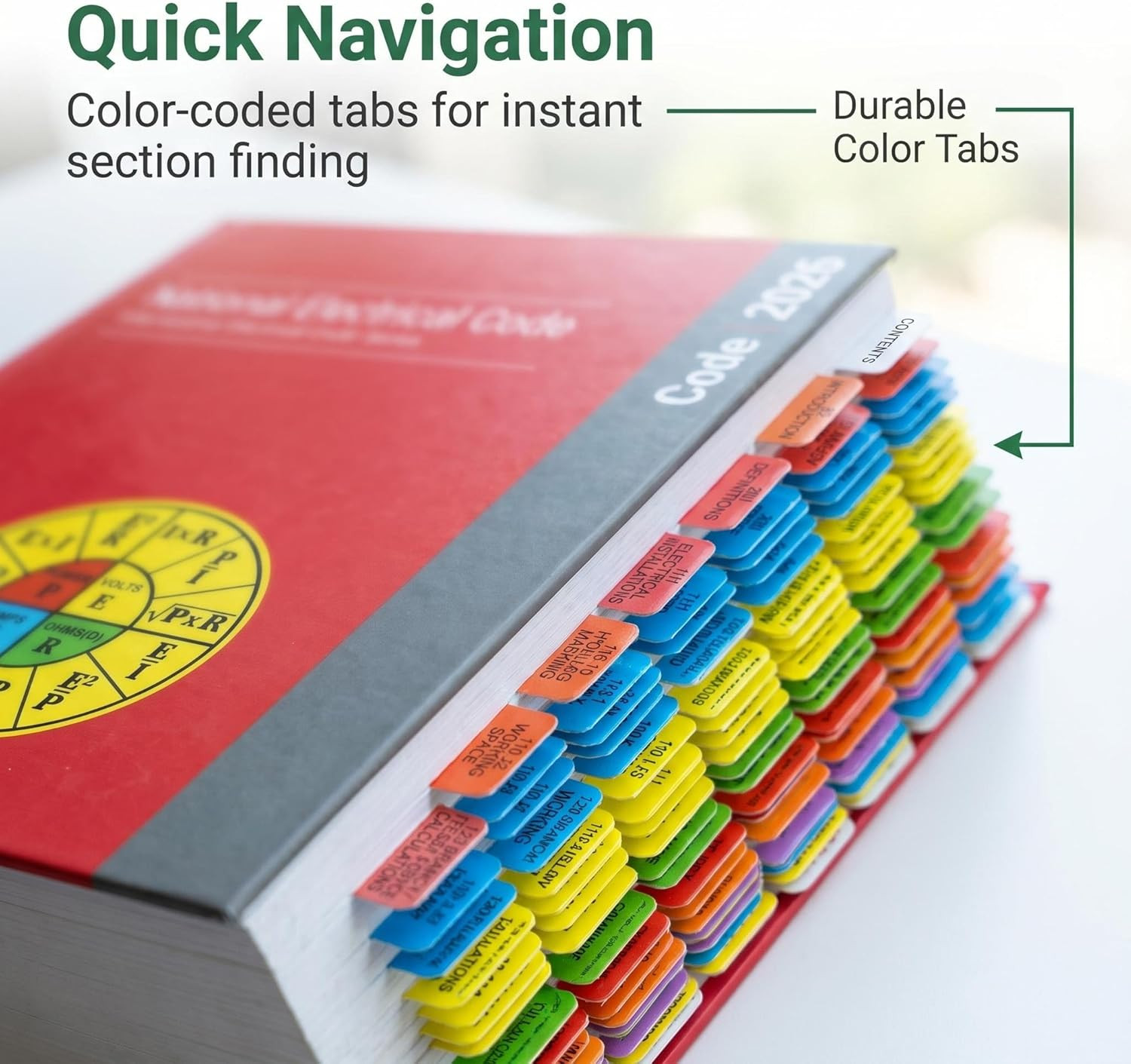 TINGYI Nation Electric Code 2026 N/E/C Index Tabs,192 Electrical Code Tabs – Col