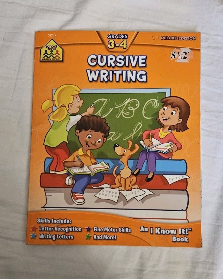 School Zone Deluxe Edition Cursive Writing Book Grades 3-4