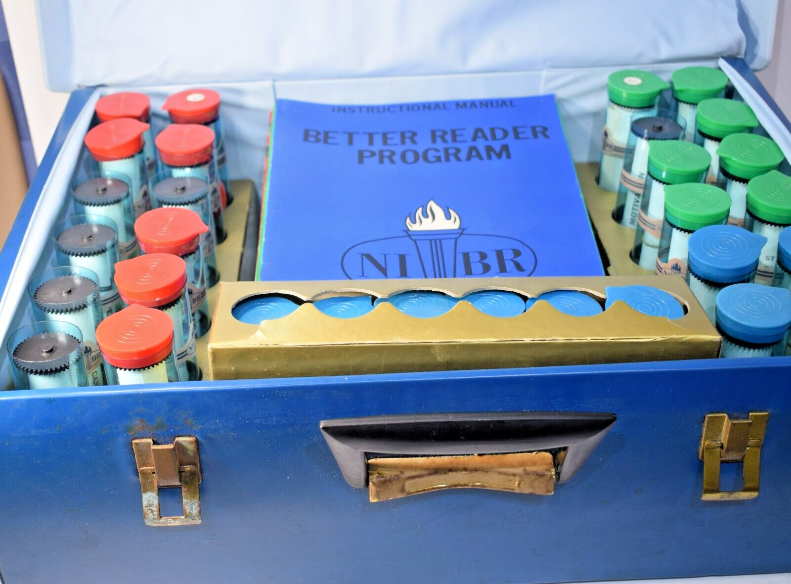 Vintage 1966 NIBR Speed Reading Course – Complete Set with 30 Filmstrips & Pacer