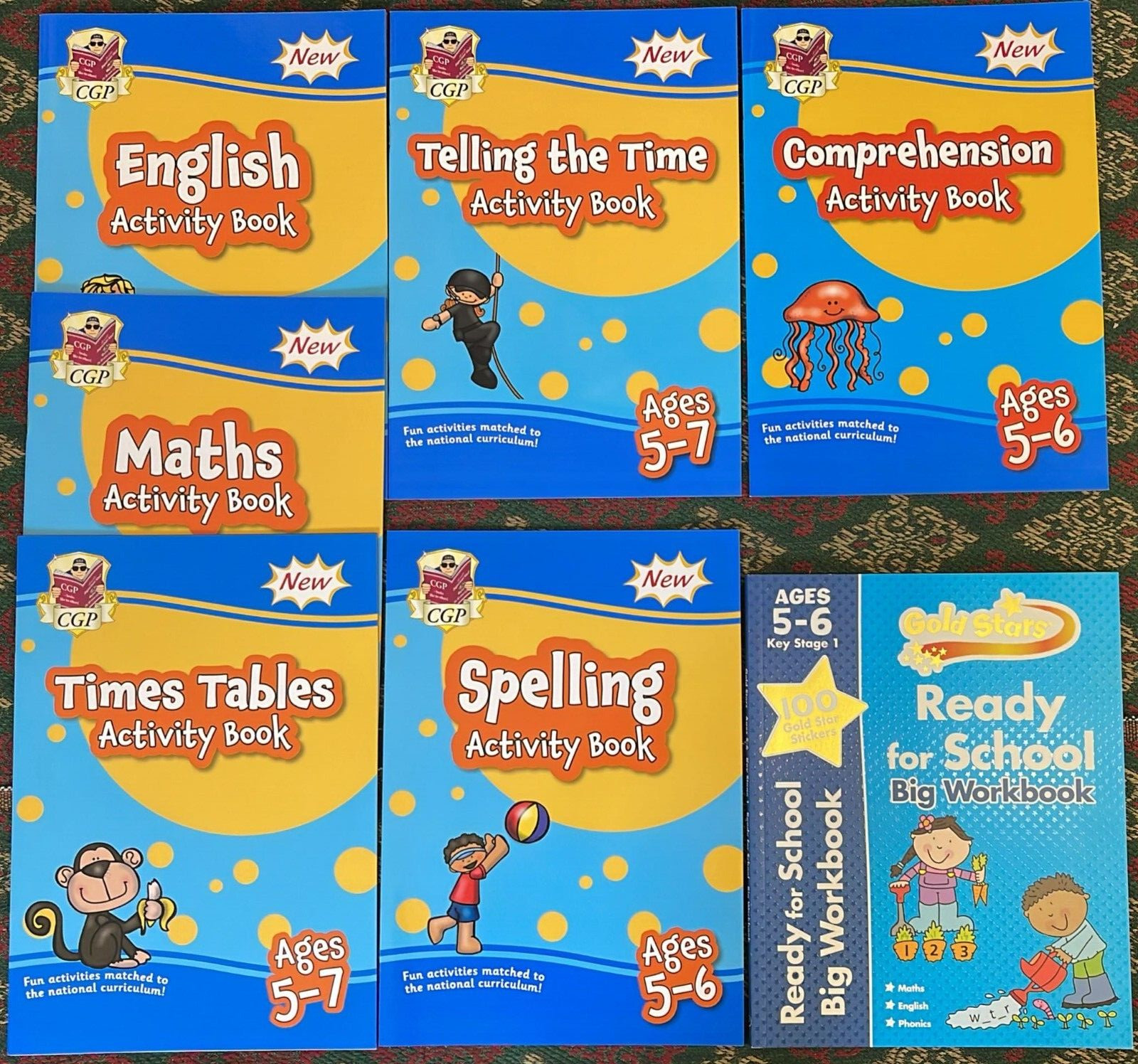 maths english Home Learning Bundle of 7 Workbooks Kids Age 5-6 years New CGP