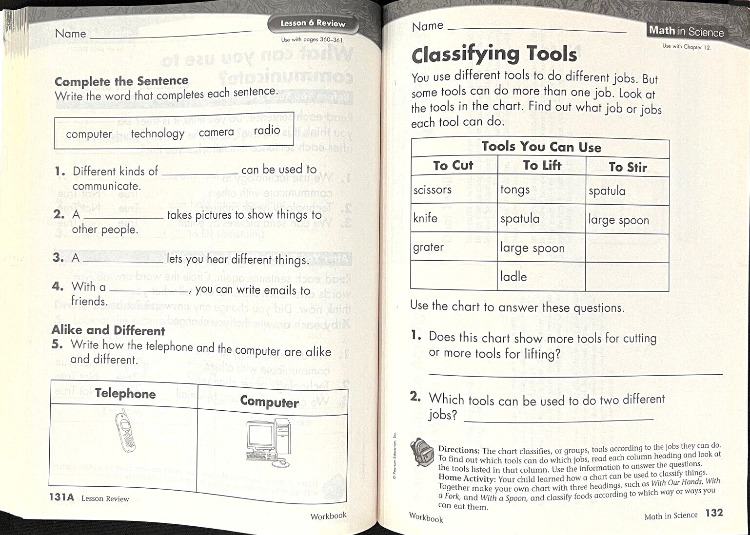 1st Grade – SCIENCE – WORKBOOK – STUDENT EDITION (2006, Scott Foresman)