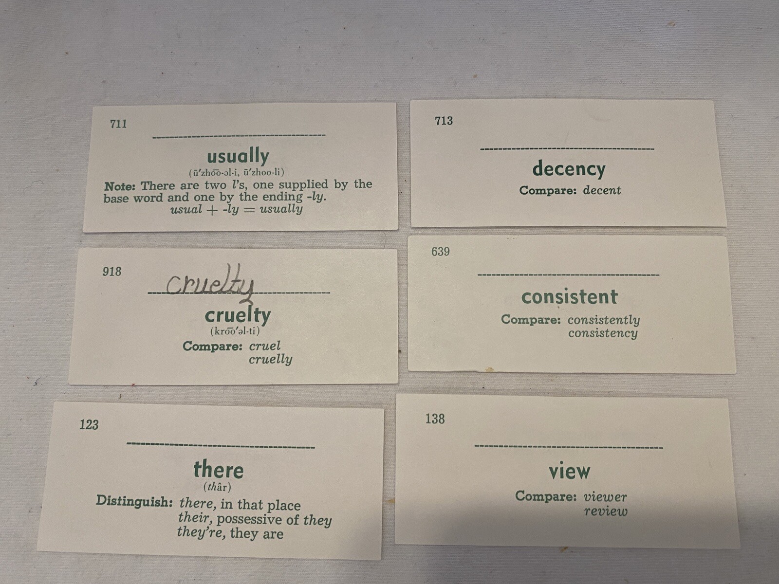 Visual Education Spelling Study Cards Academic Study Card Set