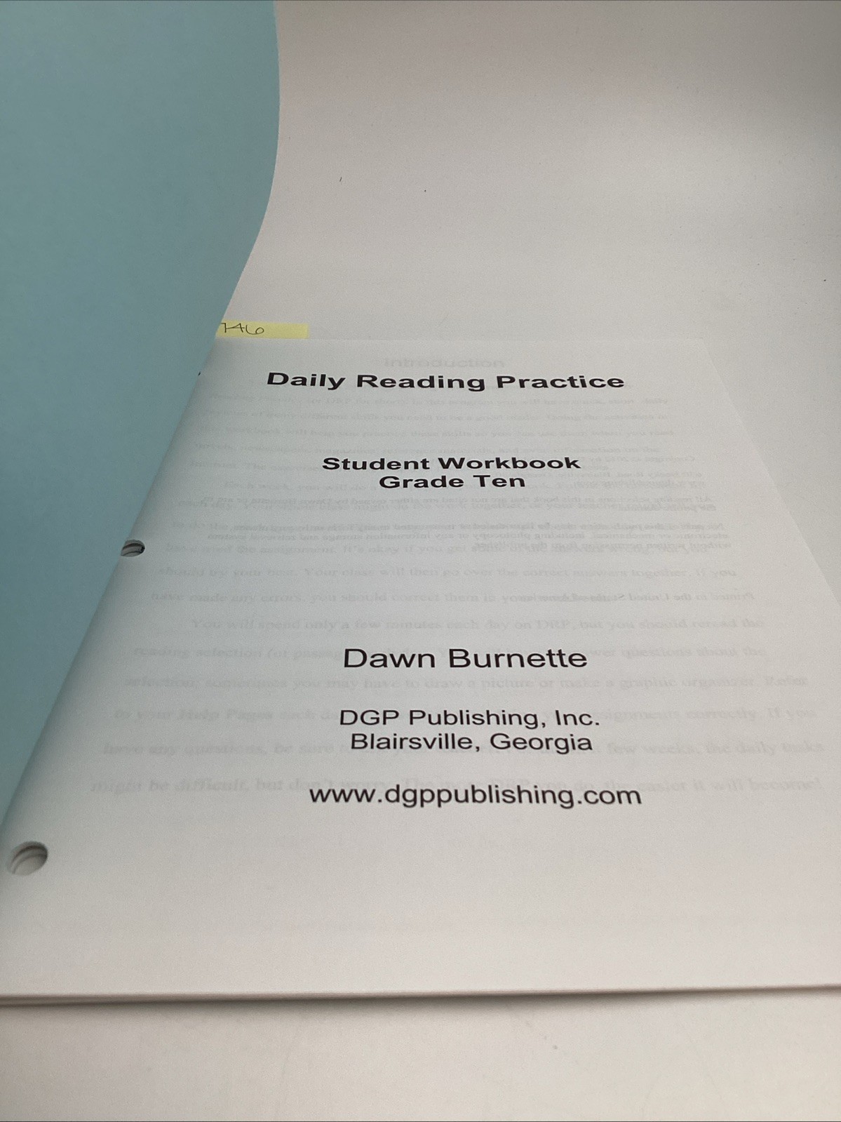 Daily Reading Practice Student Workbook Grade 10 Dawn Burnette DGP Publishing