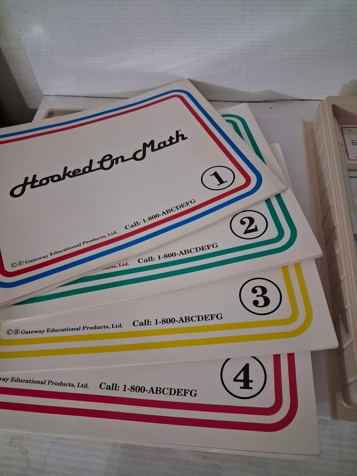 Open Box Hooked on Phonics Math Complete Books Cassette Tapes Flashcards