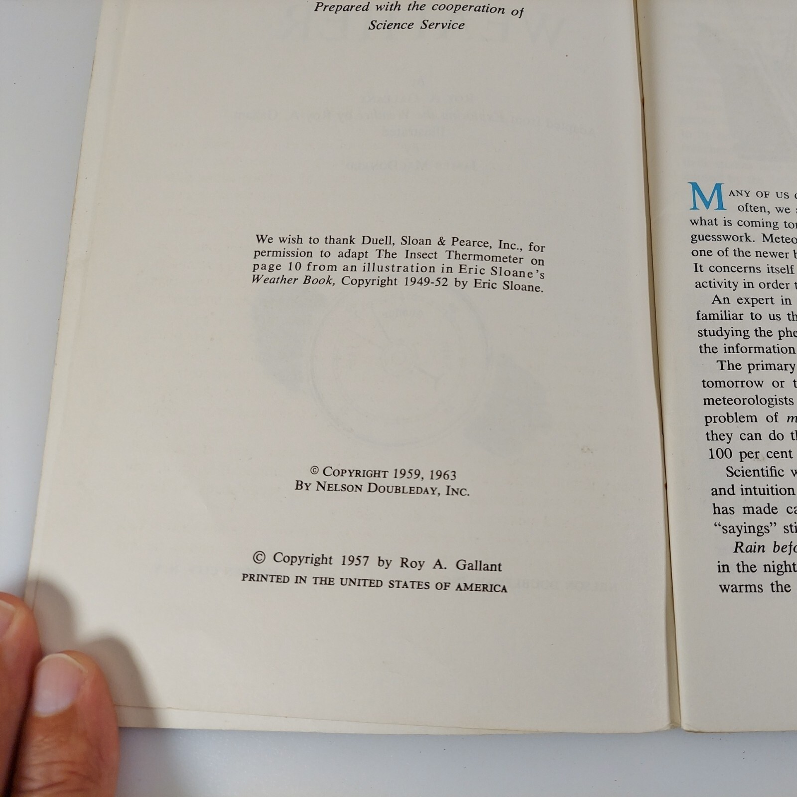 Science Service Weather Science Program Illustrated PB 1963 Doubleday