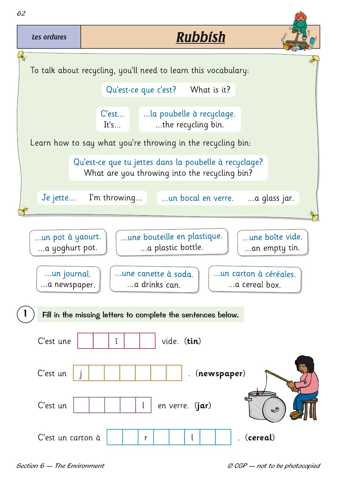 KS2 Year 5 French Targeted Question Book with Answer Ages 9-10 CGP