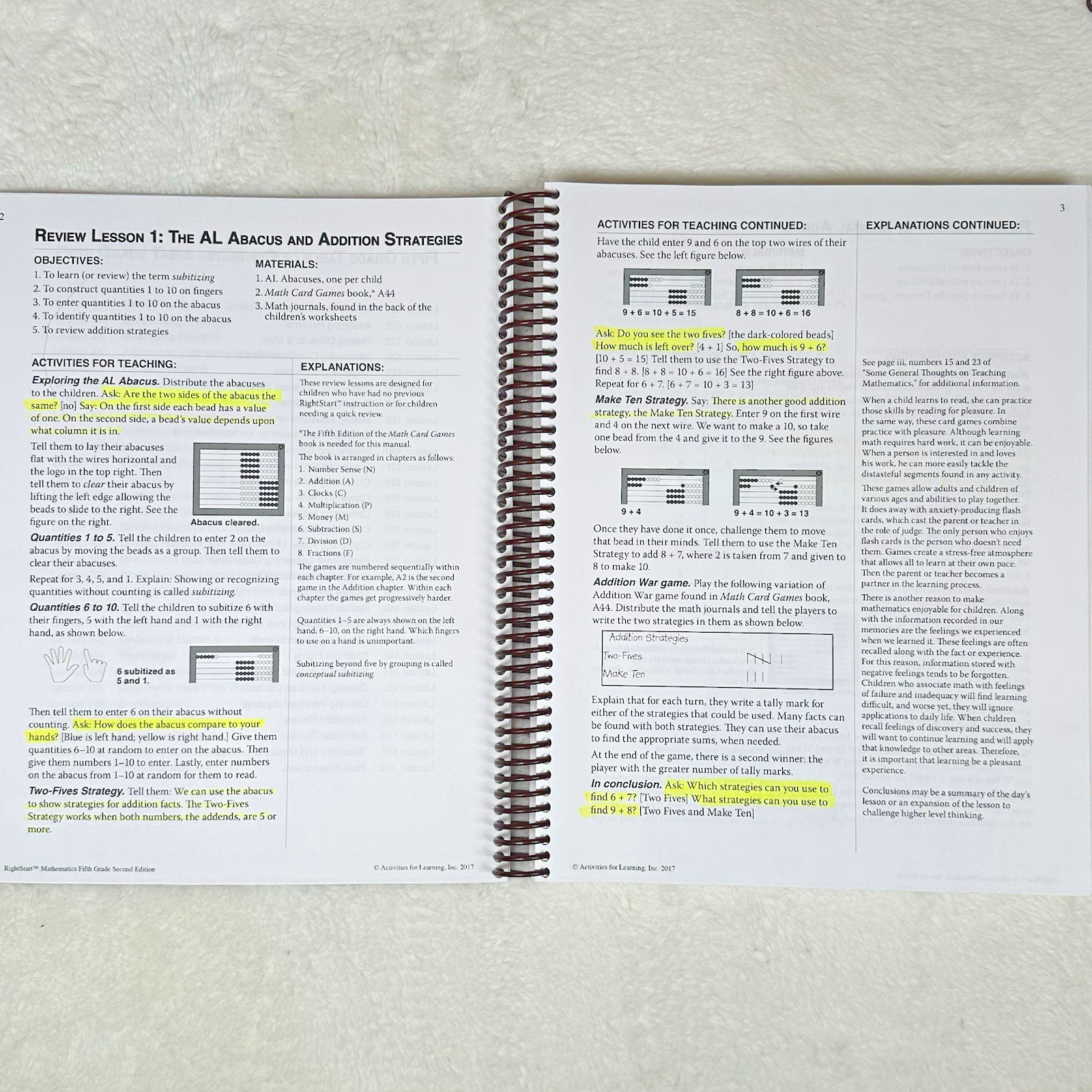 RightStart Math Fifth Grade 2nd Ed Teacher Manual, Worksheets & Abacus