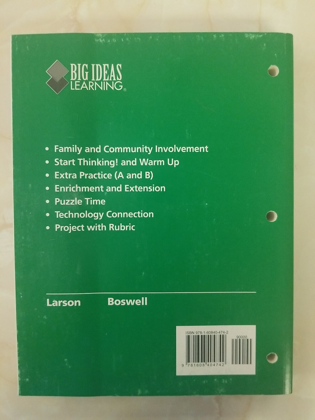 BIG IDEAS MATH: RESOURCES BY CHAPTER GREEN/COURSE 1 By Holt Mcdougal **Mint**