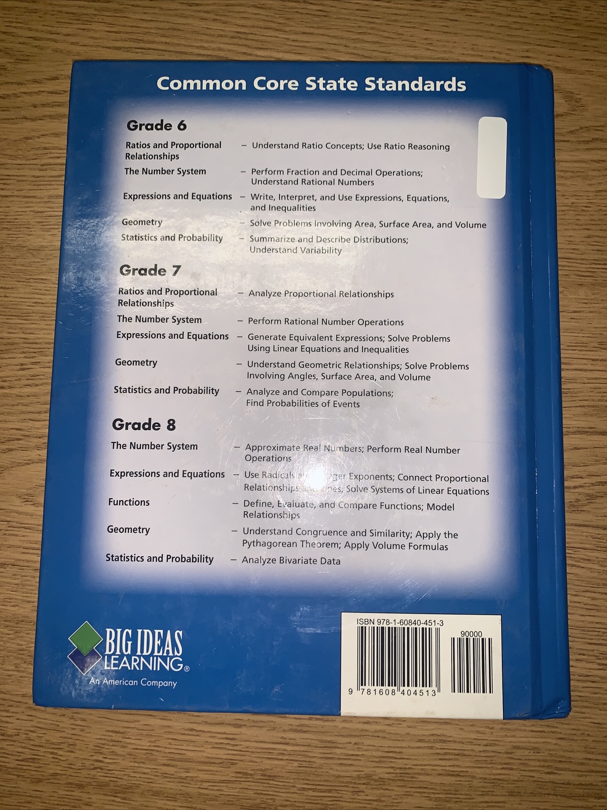 Big Ideas Math : Common Core Student Edition Blue 2014…