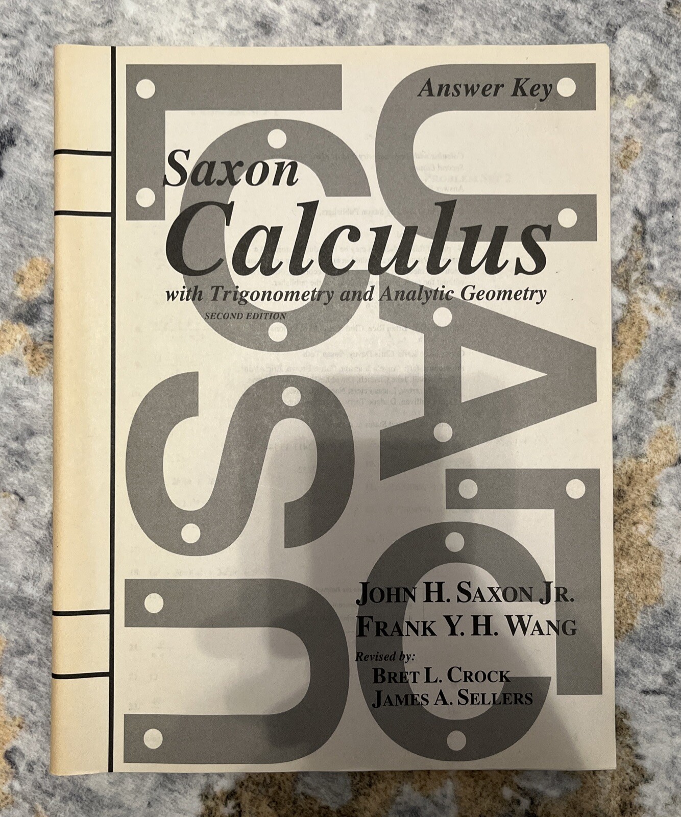 Saxon Calculus with Trigonometry and Analytic Geometry, Answer Key – LIKE NEW