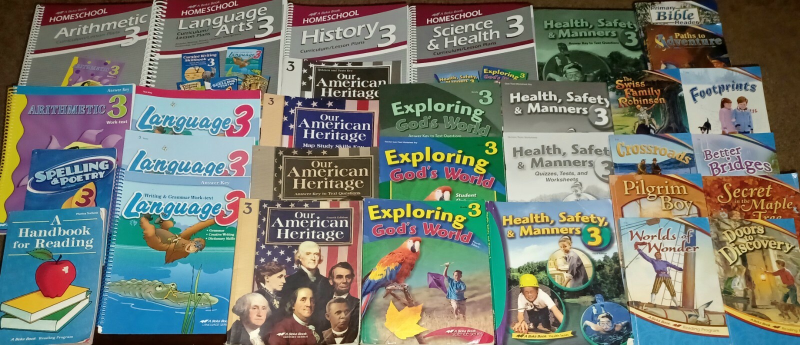 Abeka 3rd Grade Arithmetic Language Readers Health Student Teacher Set FB216