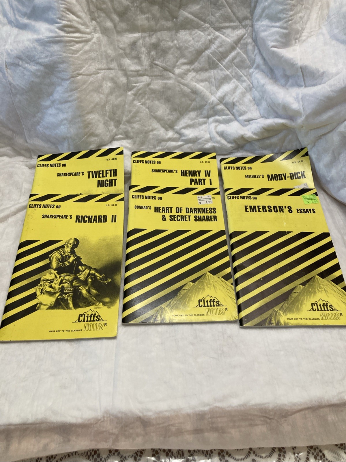 Set Of 6/Bundle- CLIFFS NOTES ON -Classic Literature And Titles. VG COND!!