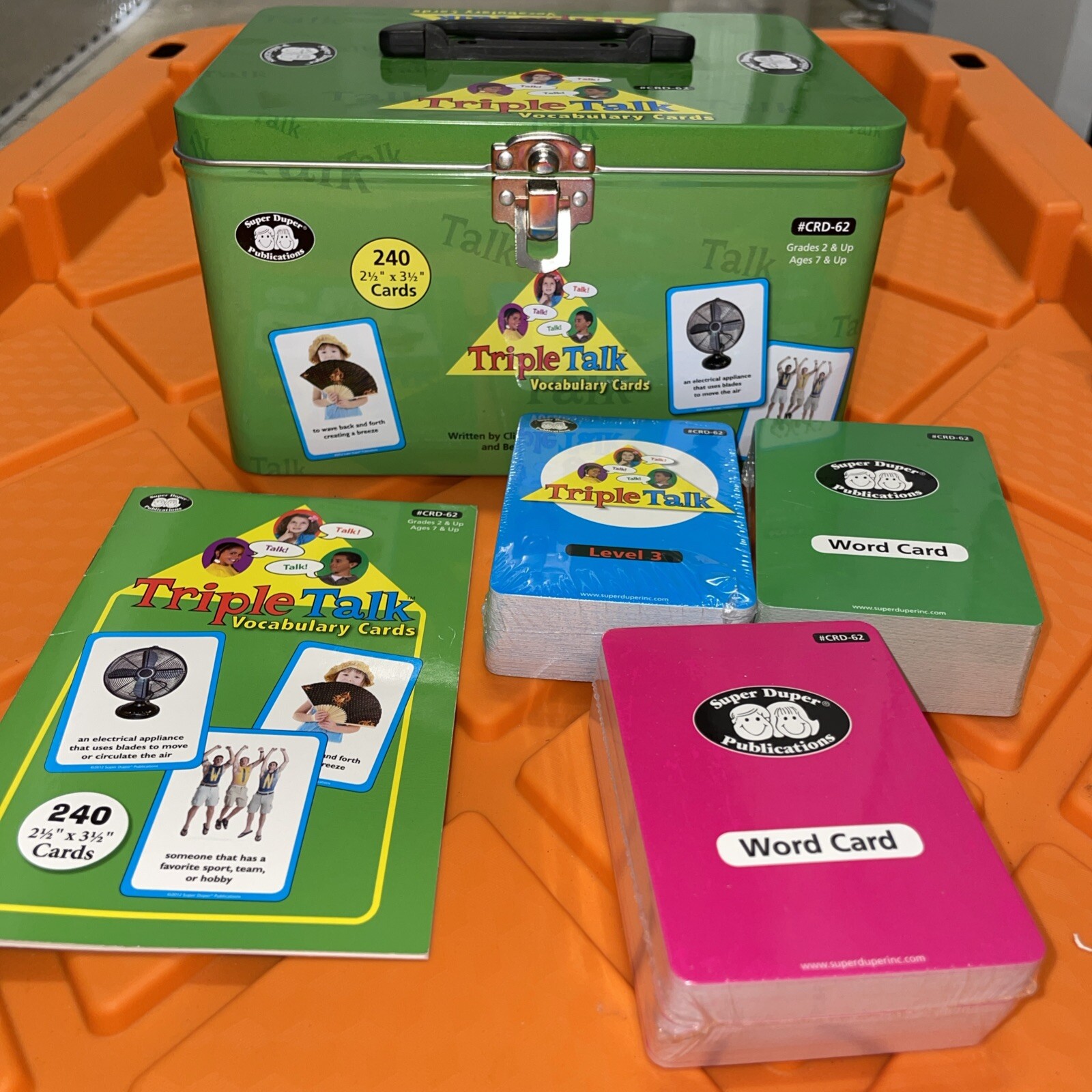 Triple Talk Vocabulary Cards In Carrying Tin CRD-62 2012 Version Brand New
