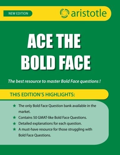 ACE THE BOLD FACE: THE BEST RESOURCE TO MASTER BOLD FACE By Aristotle Prep *NEW*