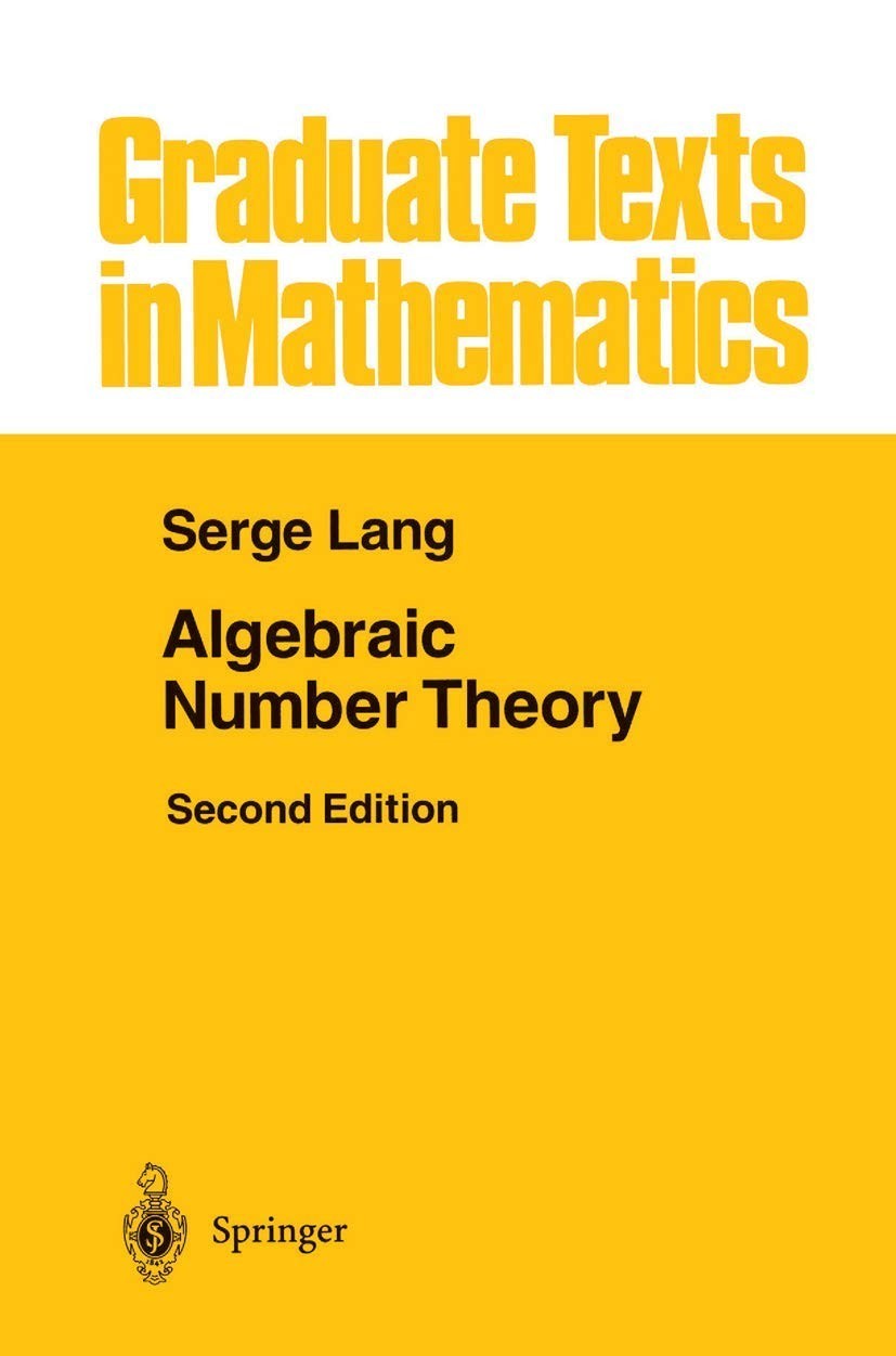 Algebraic Number Theory Graduate Texts in Mathematics Hardcover Serge Lang