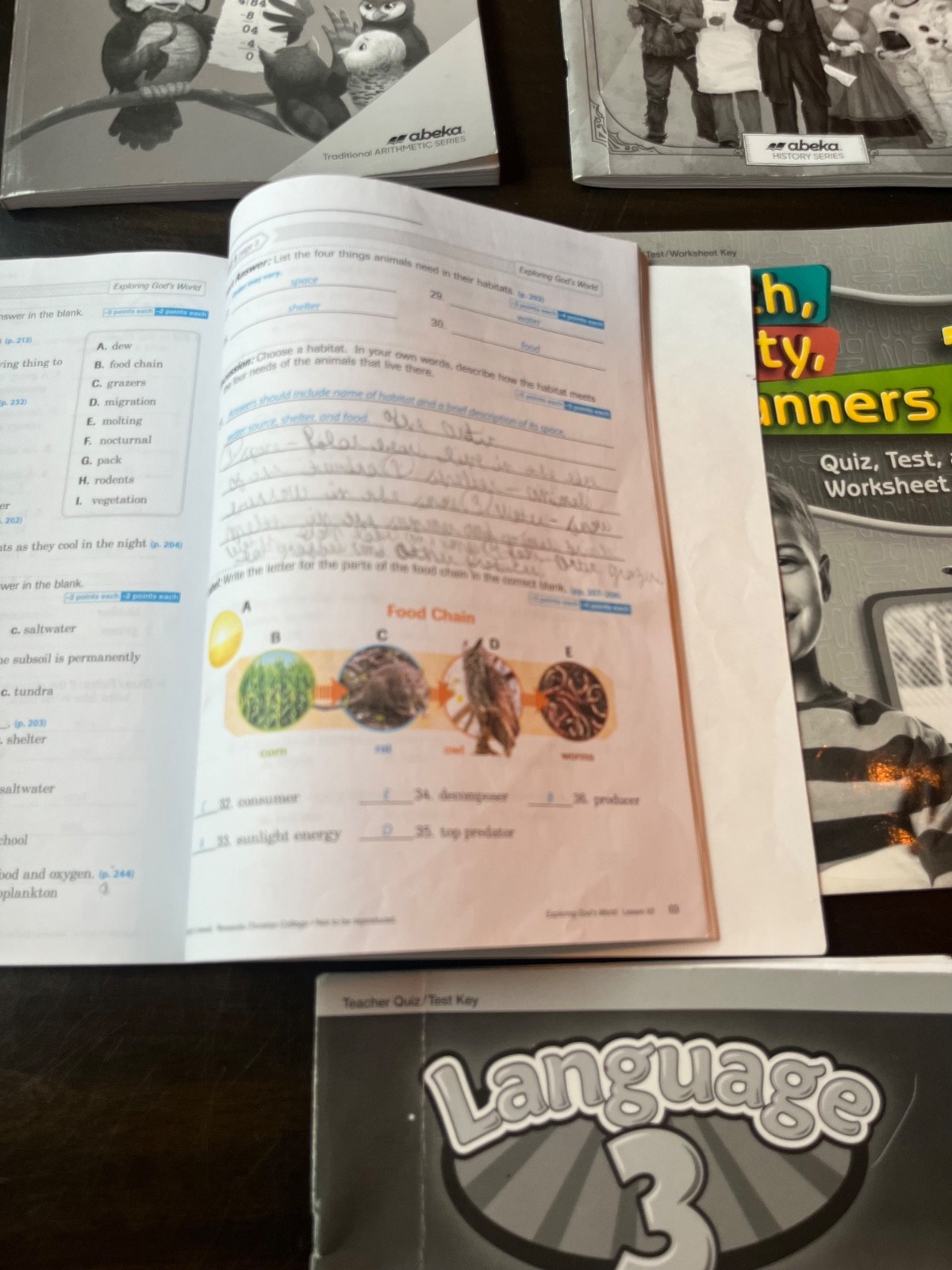 Abeka Quiz and Test Answer Keys 3rd Grade