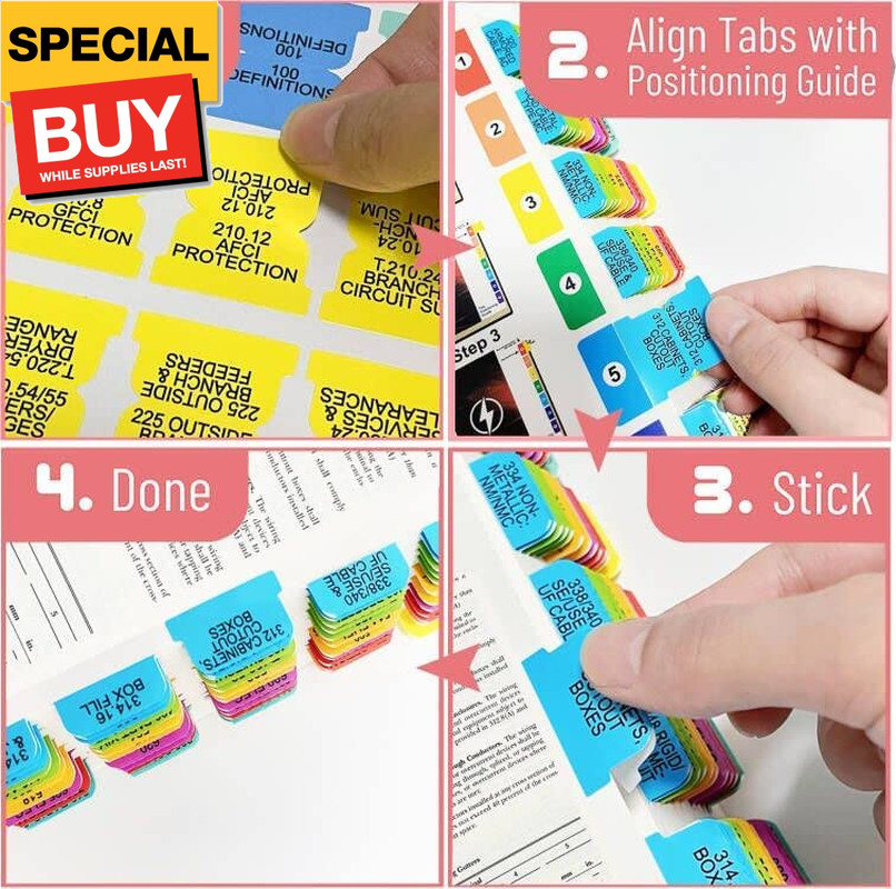2023 National Electrical Code NEC Colored Tabs, 120 PCS Laminated Waterproof NEC
