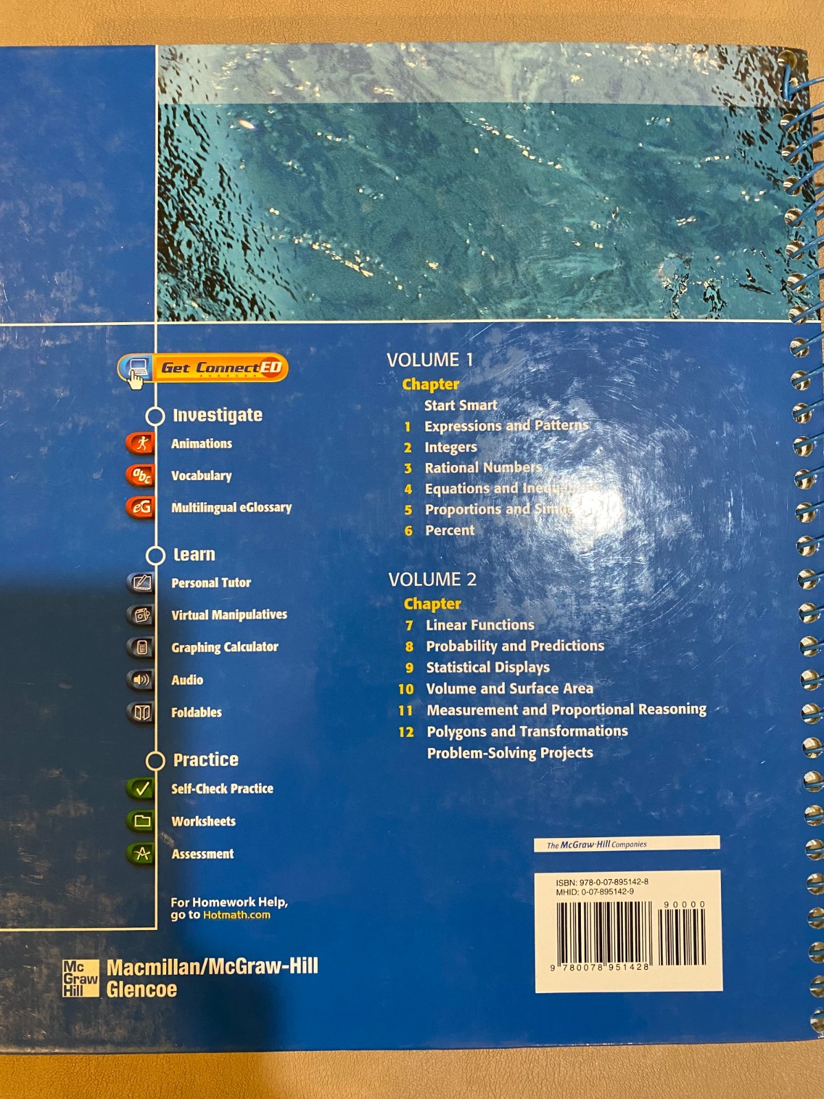 2012 Glencoe McGraw-Hill Math Connects Course 2, Teacher Edition, Volume 1