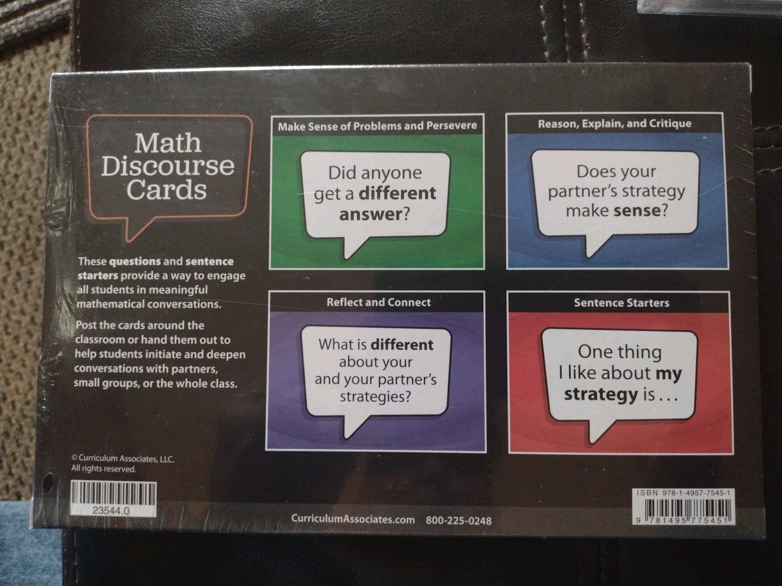 Math Discourse Cards – Encourage Peer & Whole Class Conversations