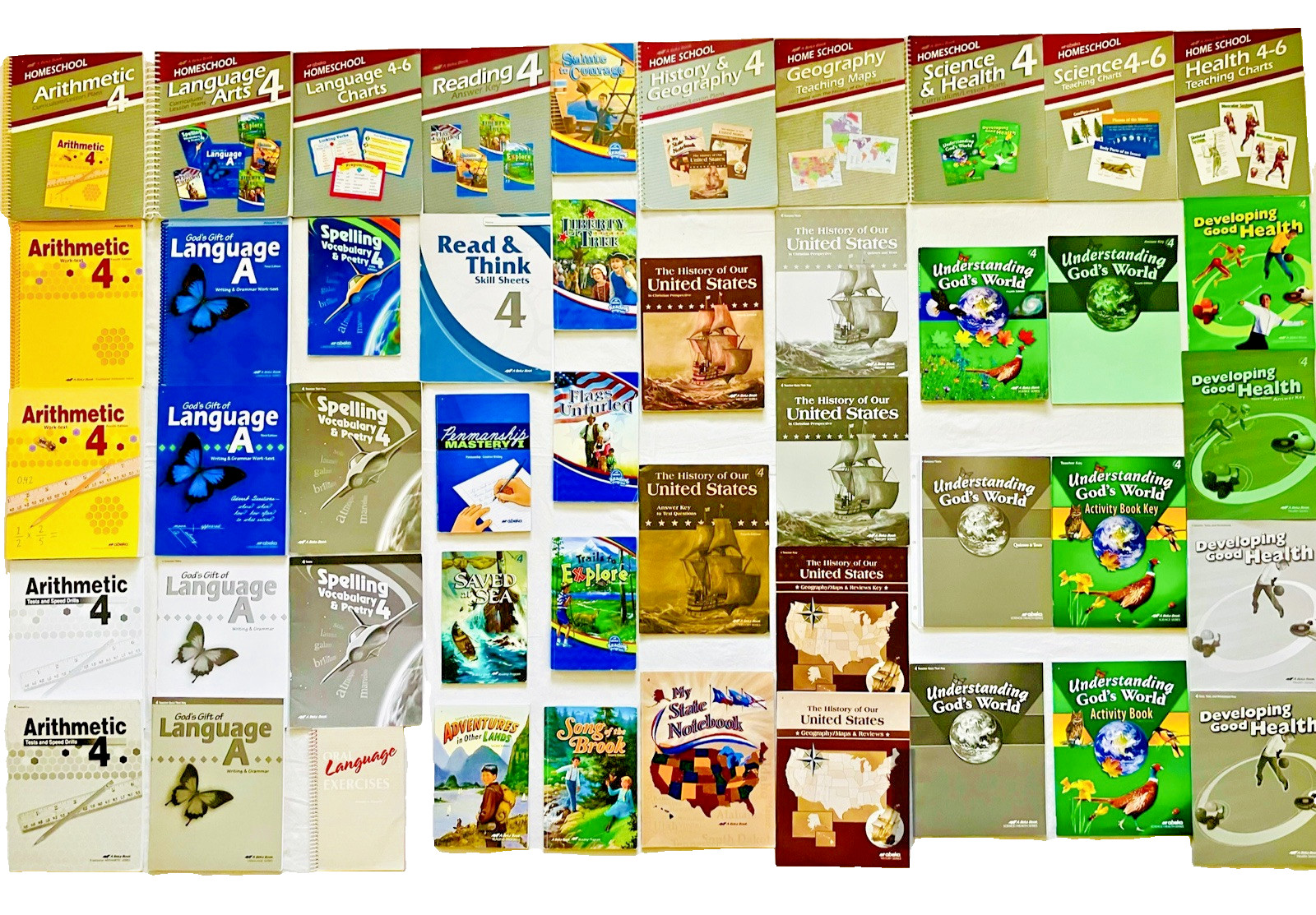 Abeka 4th Grade 4 Lot 48 Parent & Student Kits Complete Curriculum Set + Charts