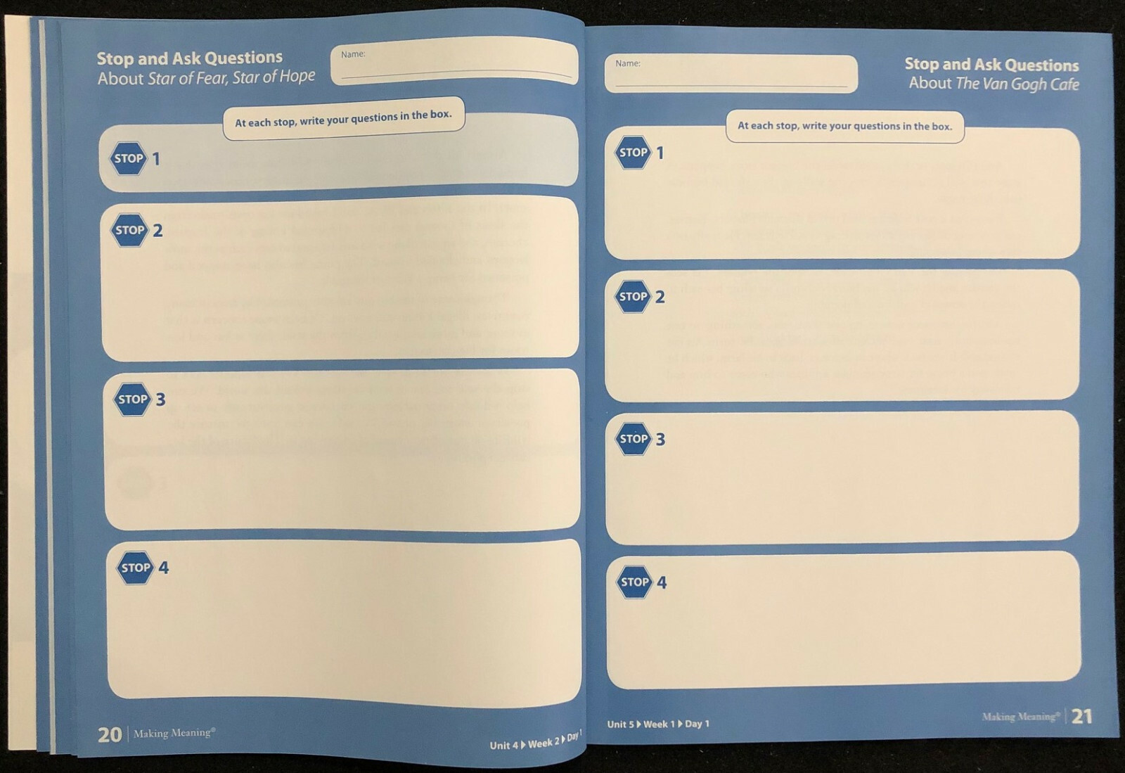 5th – Making Meaning – FIVE (5) STUDENT RESPONSE BOOKS (2008, 2nd Edition)