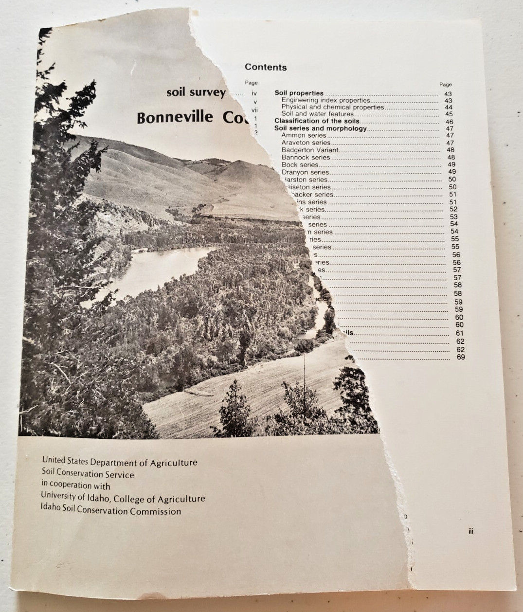 1981 Soil Survey Bonneville County Area Utah Book 58 MAPS US Dept of Agriculture