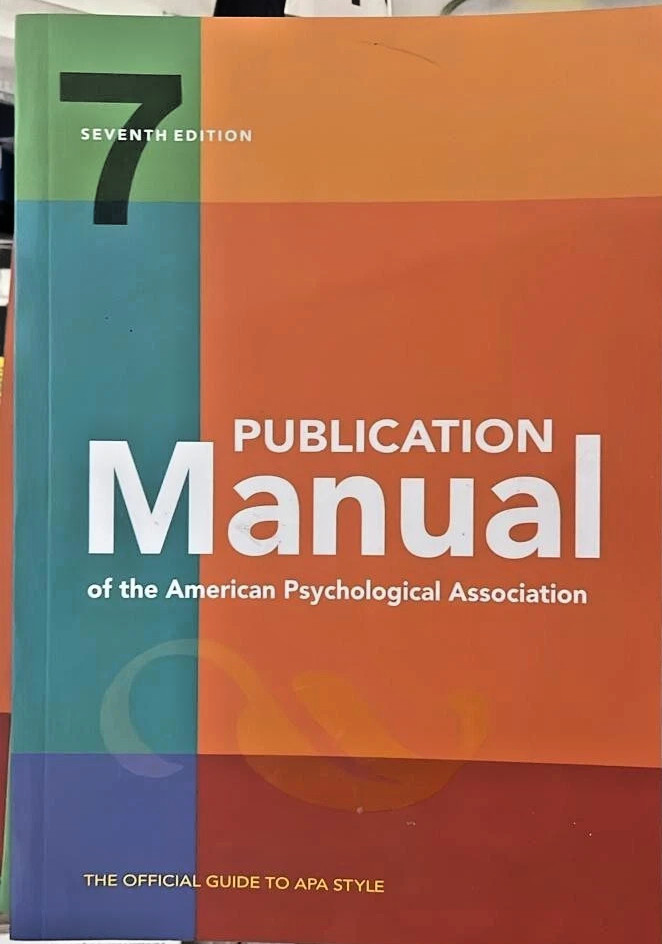 PUBLICATION MANUAL THE AMERICAN PSYCHOLOGICAL ASSOCIATION 7TH EDITION PAPERBACK