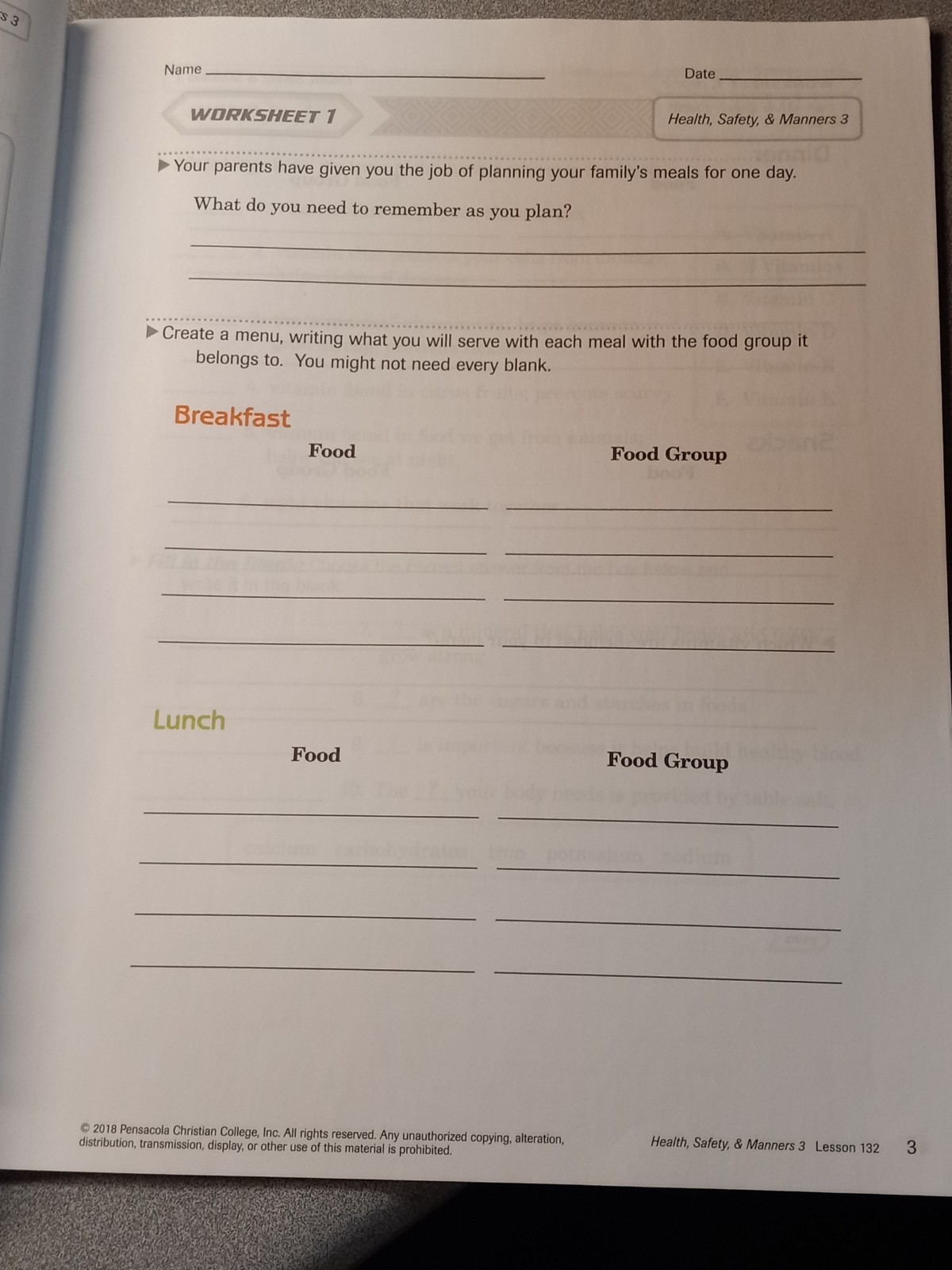 A Beka Book Homeschool Elementary 3rd Grade Health, Safety, & Manners 3 Revised