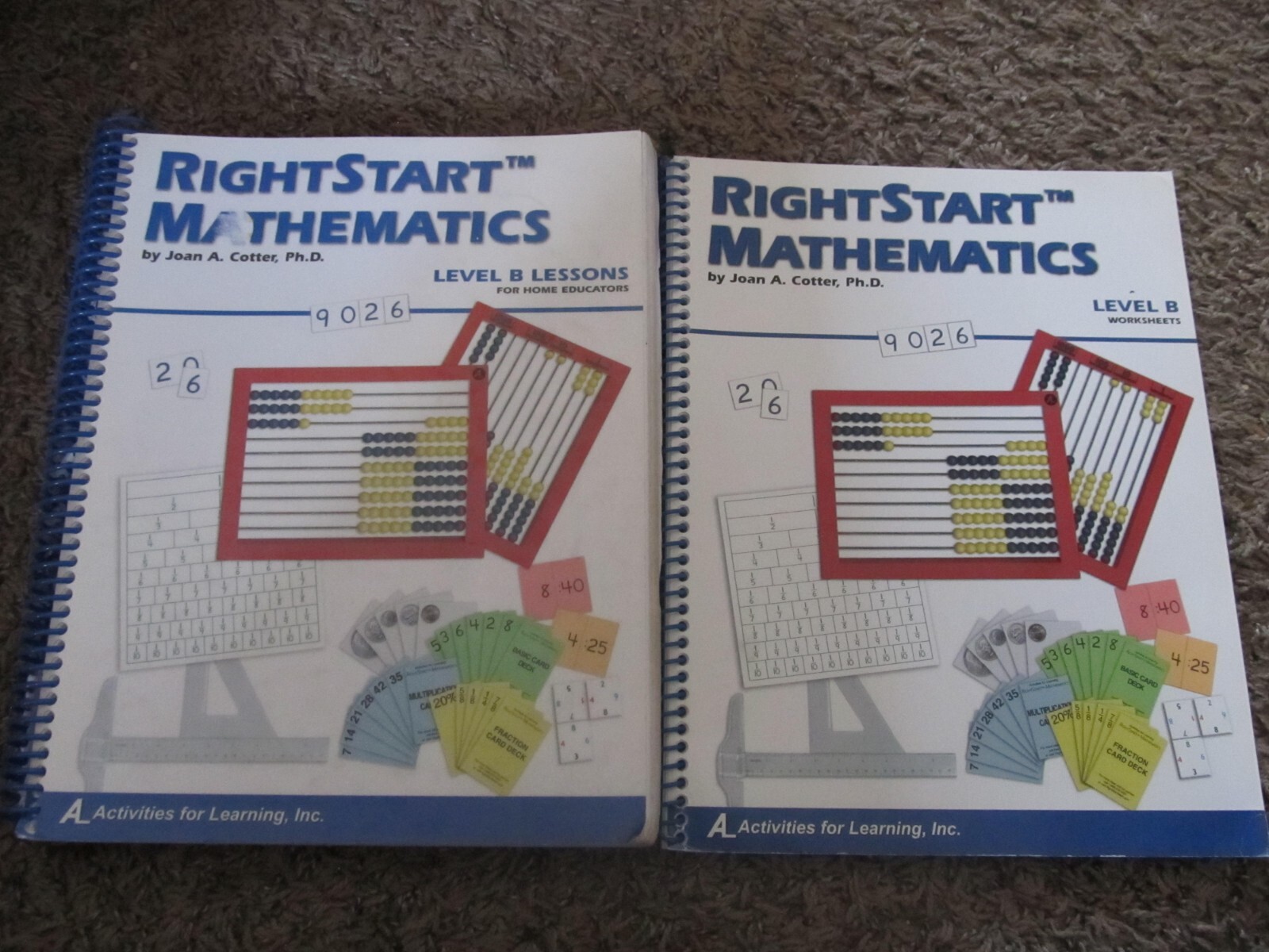 RIGHTSTART MATHEMATCS MATH Level B Lessons and Worksheets SET Joan Cotter