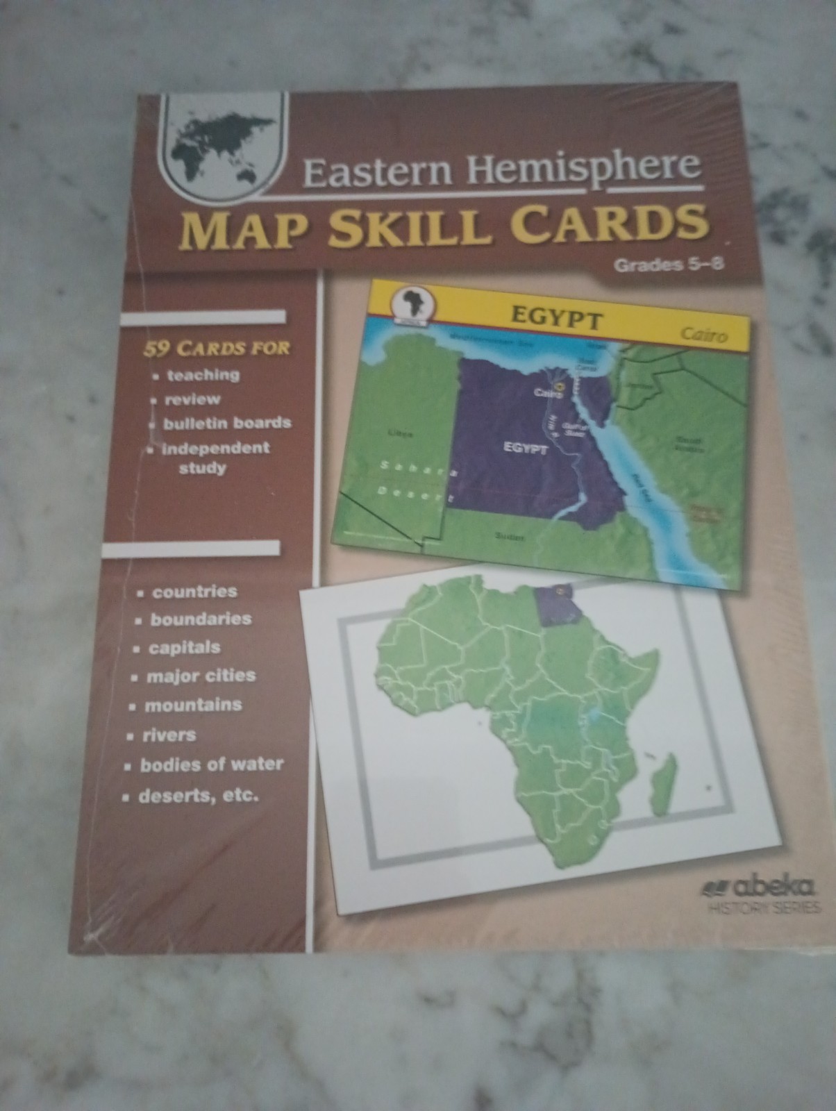 Abeka Eastern Hemisphere Map Skill Cards Grades 5-8