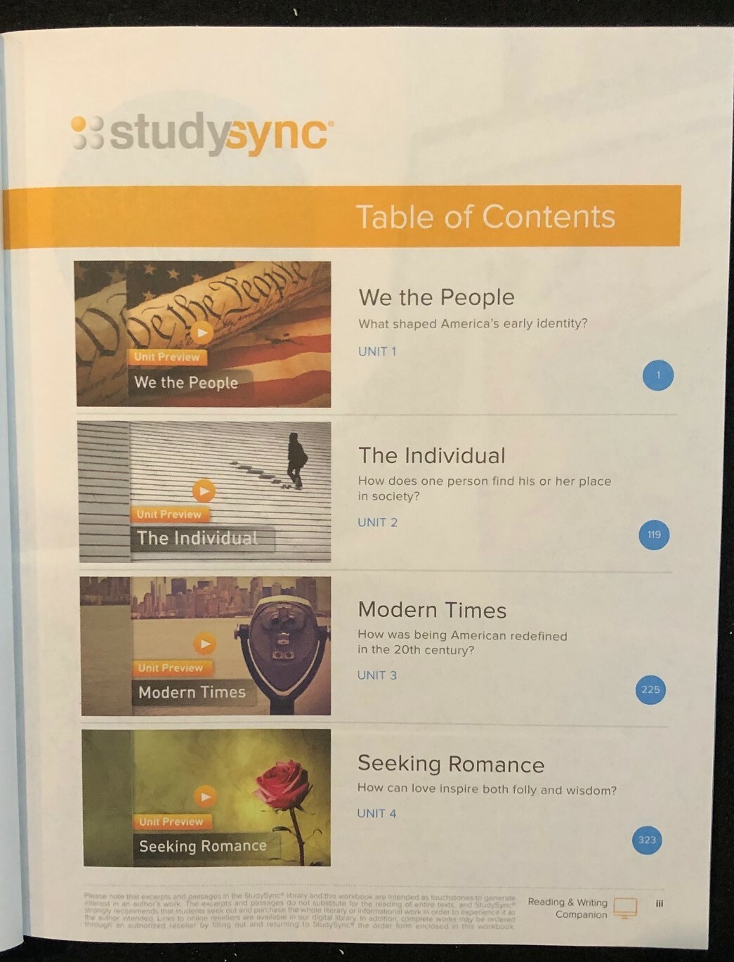 11th – STUDY SYNC Teacher Resource Companion & Reading/Writing Student Companion