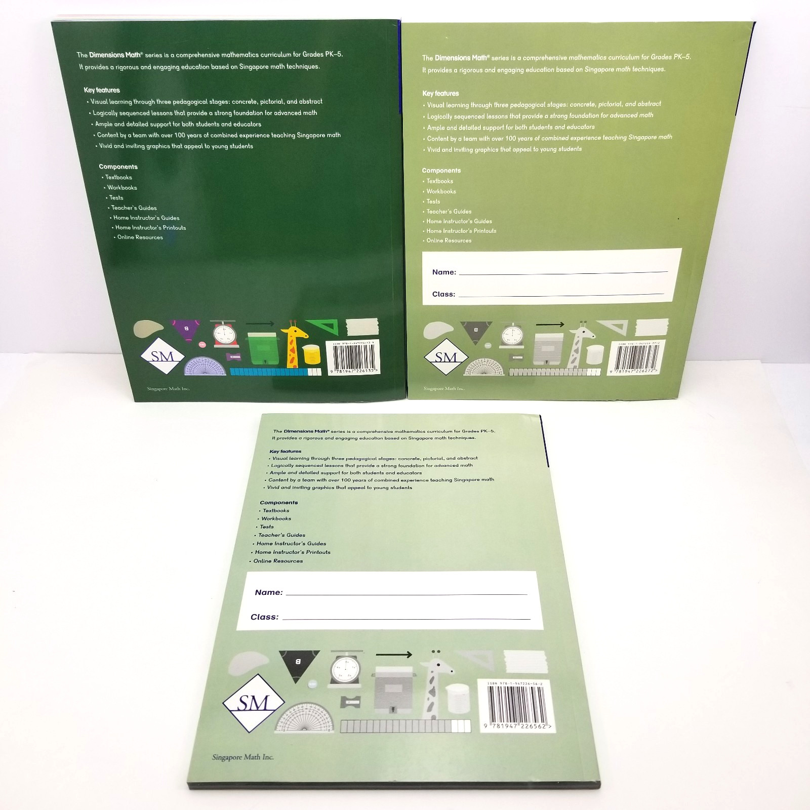 Dimensions Math Textbook Workbook Tests 5B Singapore Math 3 Book Set Lot 2020