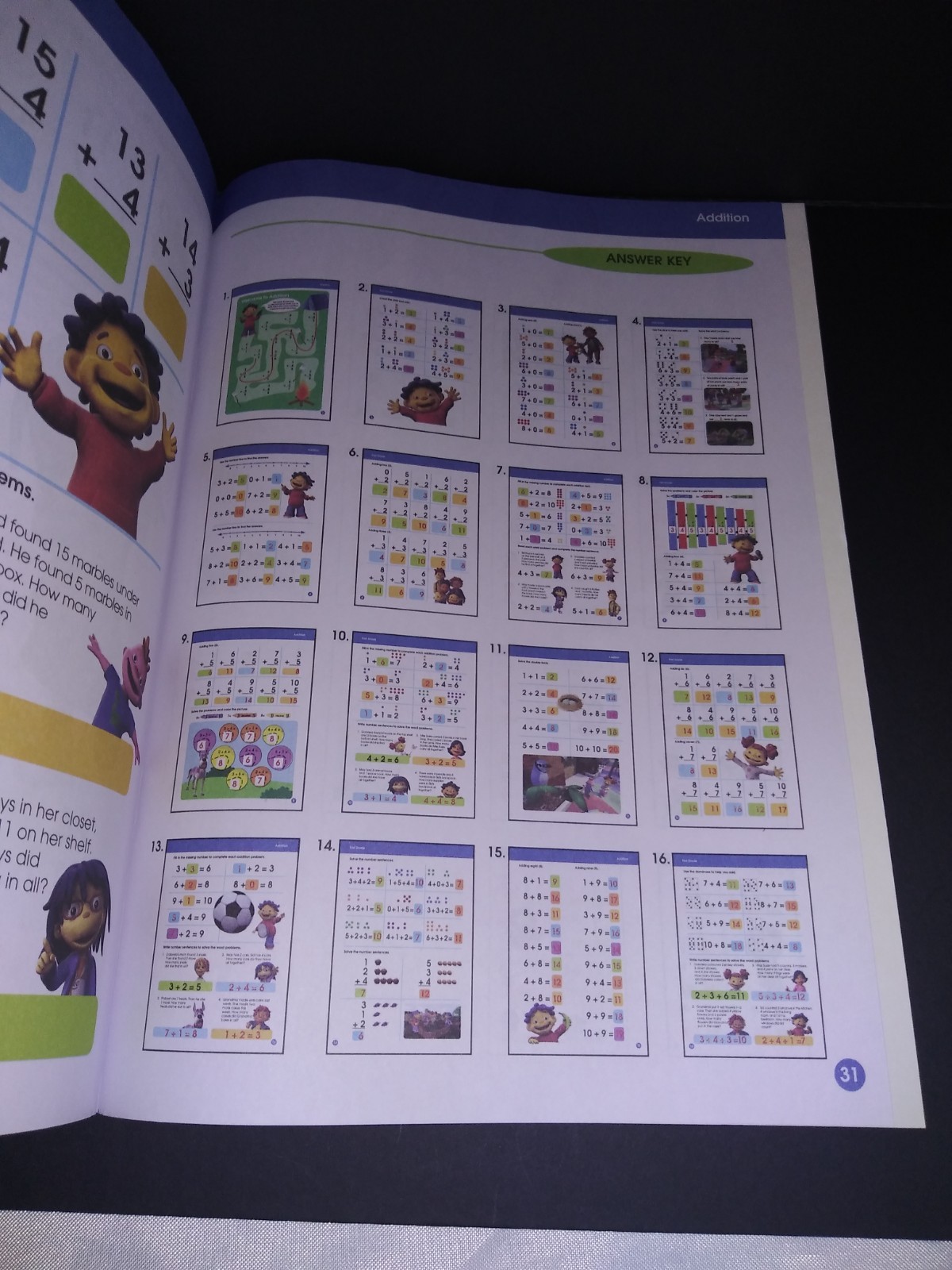 Sid the Science Kid First Grade Addition Math Workbook
