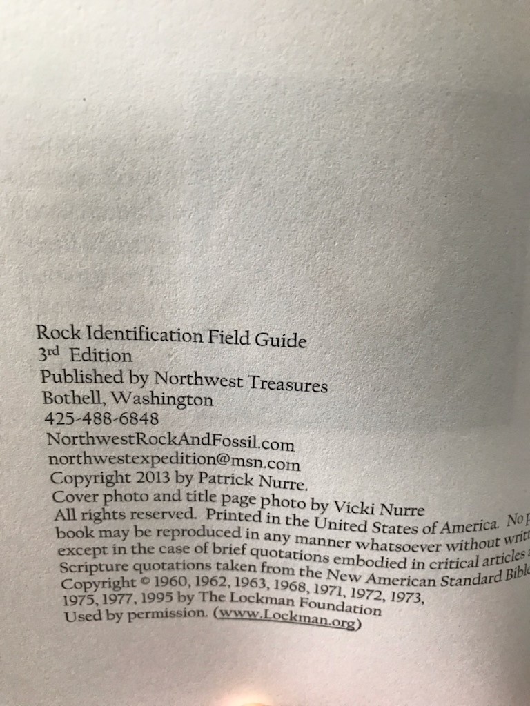 Rock Identification Field Guide – paperback Nurre, Patrick