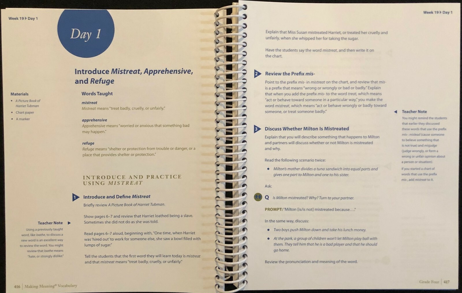 4th – VOCAB for Making Meaning Program TCH’S MANUAL Vol 1&2, BLACKLINE Masters
