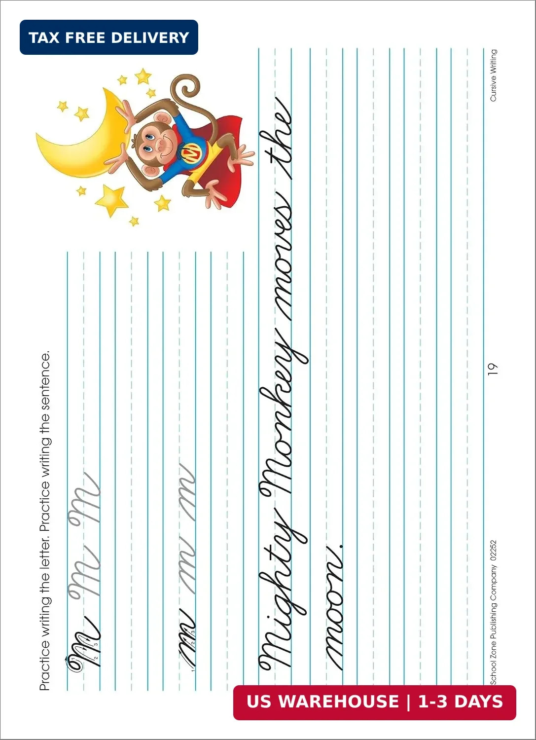 School Zone Cursive Writing Workbook: 64 Pages, 3rd Grade, 4th Grade, Practice