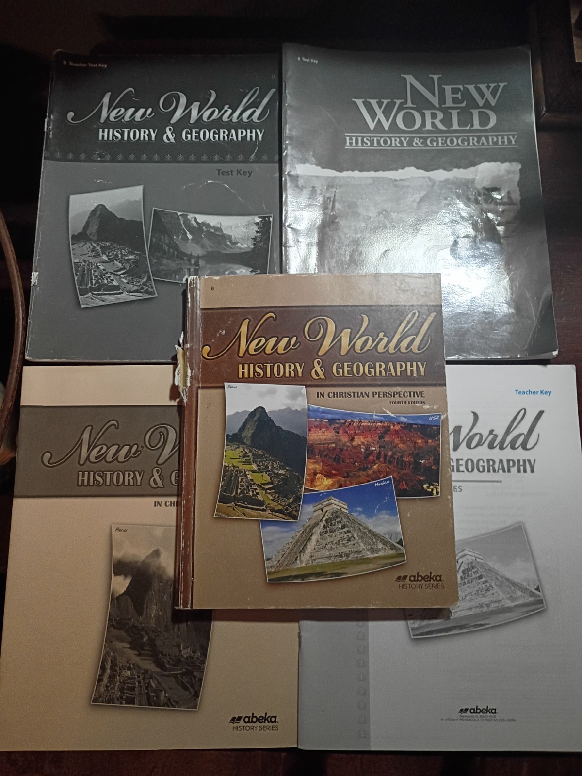 Abeka New World History & Geography 6th Grade Book Lot Test Keys/ Student Book