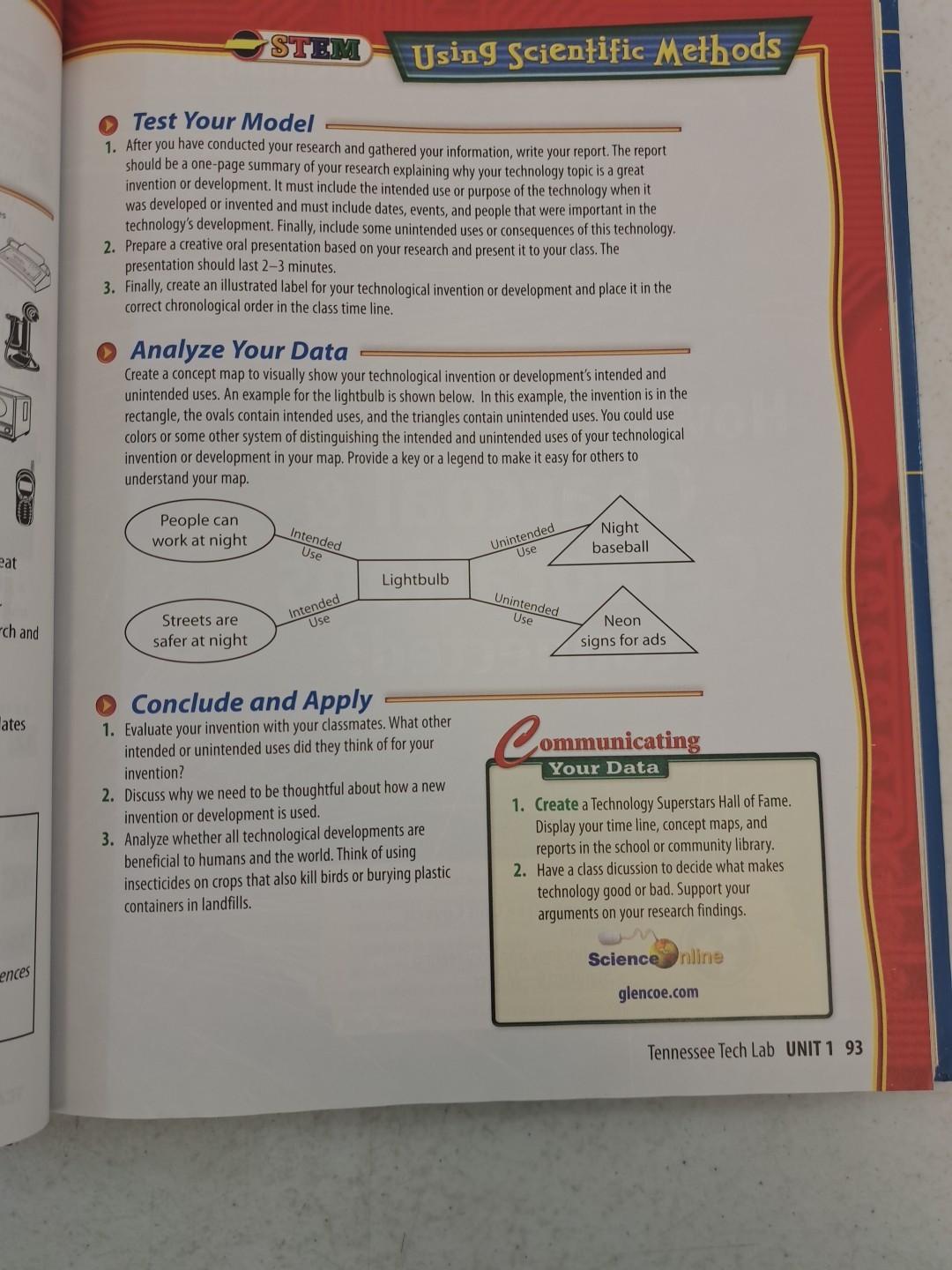 Glencoe Science Tennessee Grade 8 Textbook-National Geographic-2010
